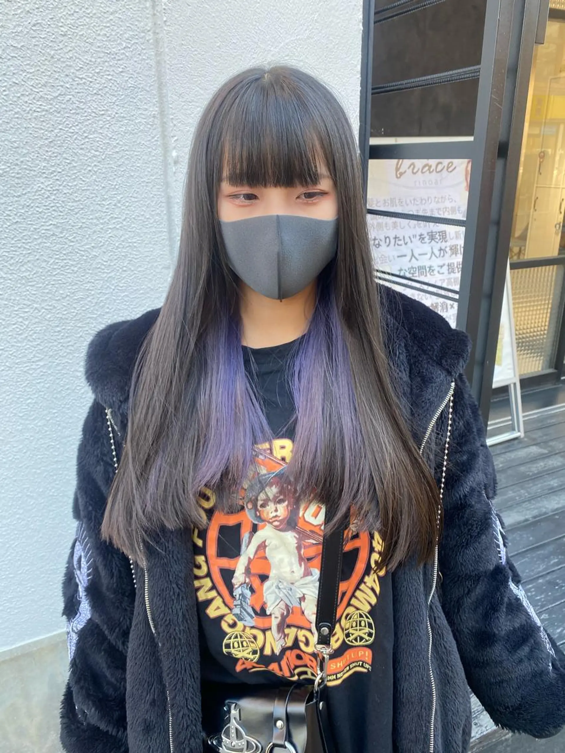 ロング カラー インナーカラー ラベンダーカラー ヘアカラー 縮毛矯正とレイヤー /杉村凜汰郎のヘアスタイル