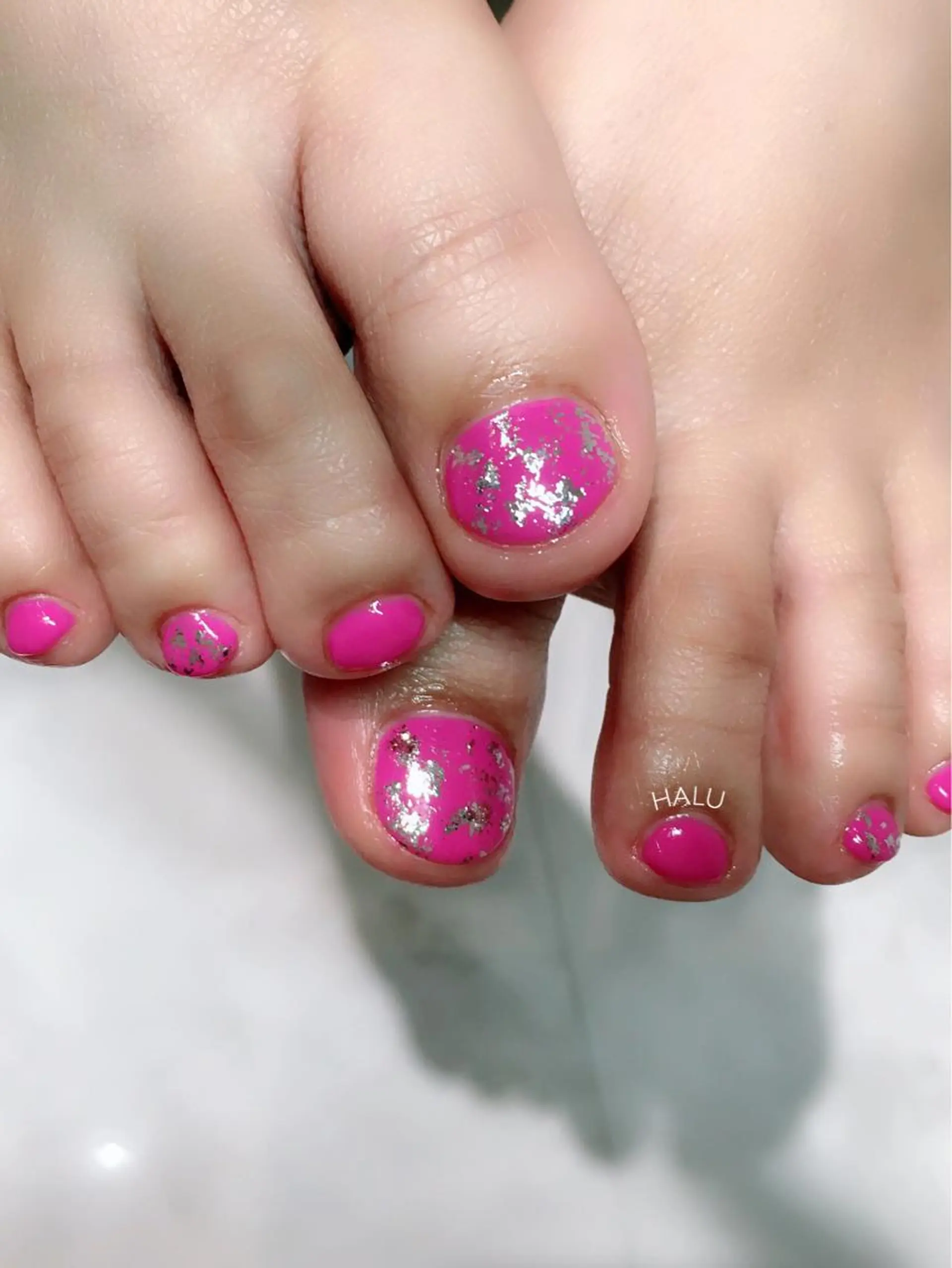 ネイル ピンク シルバー HALU ハルのネイルデザイン