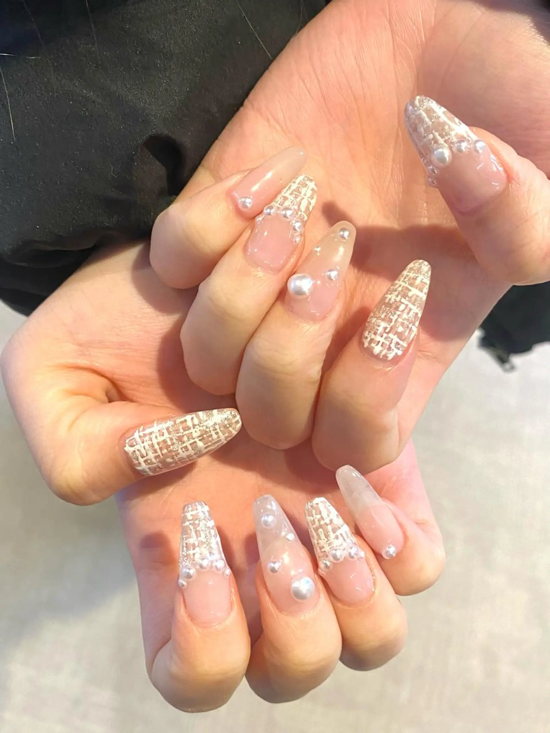 ネイル ピンク ツイードネイル ハンドネイル ★Rinail... .のネイルデザイン