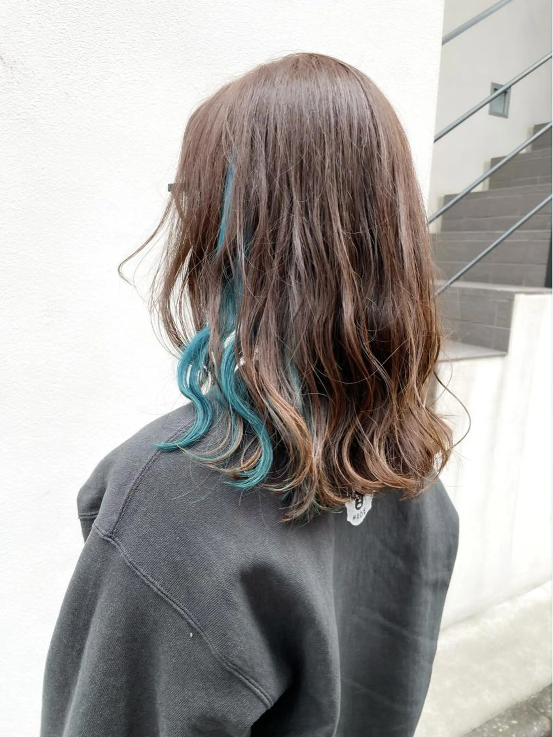 セミロング カラー ヘアアレンジ ブルーカラー カット ヘアカラー エクステ 〽️magico/ ウルフDaiki〽️のヘアスタイル