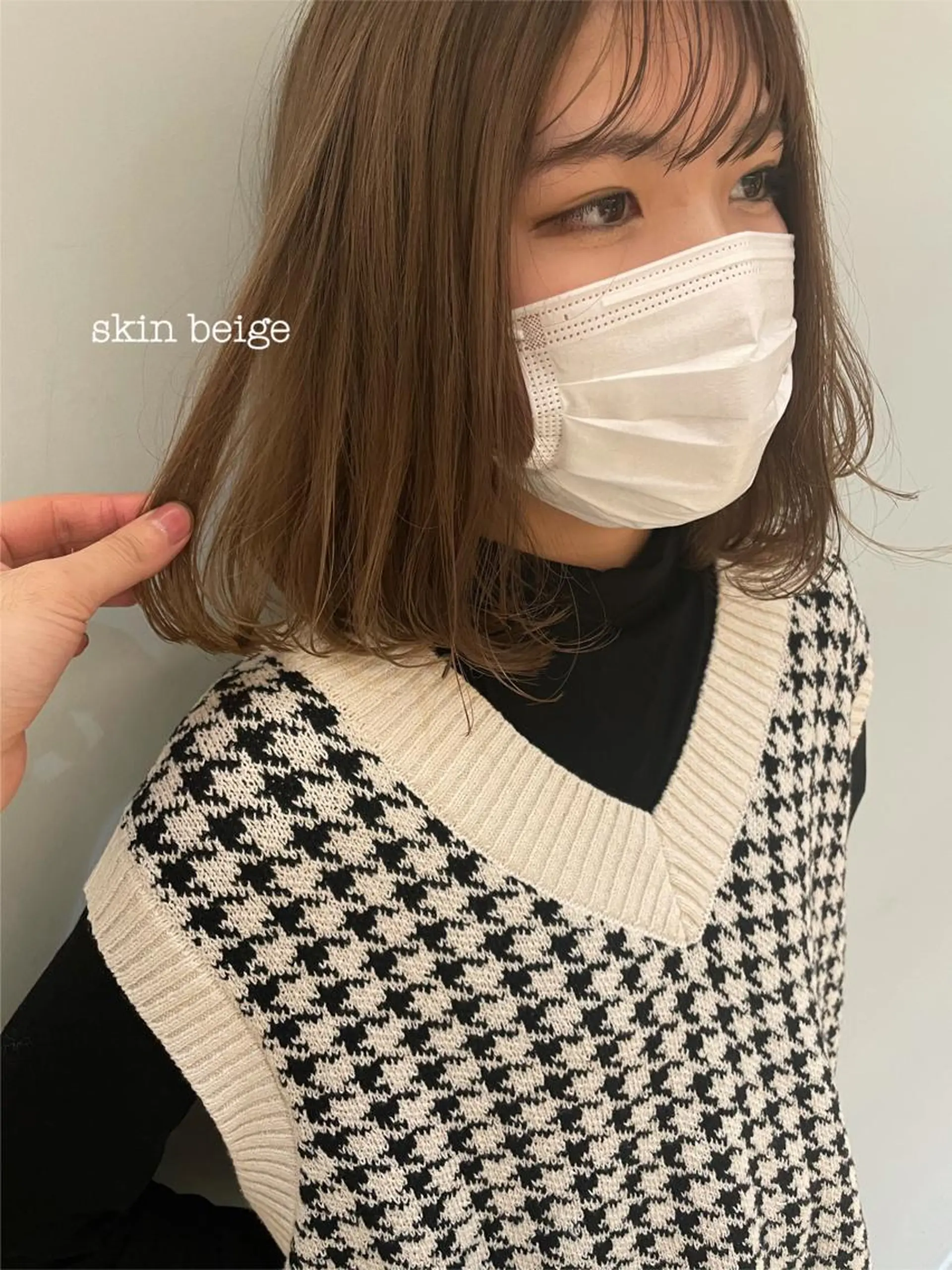 ミディアム カラー ベージュカラー ボブ ケアブリーチ/ エクステ/レイヤーのヘアスタイル