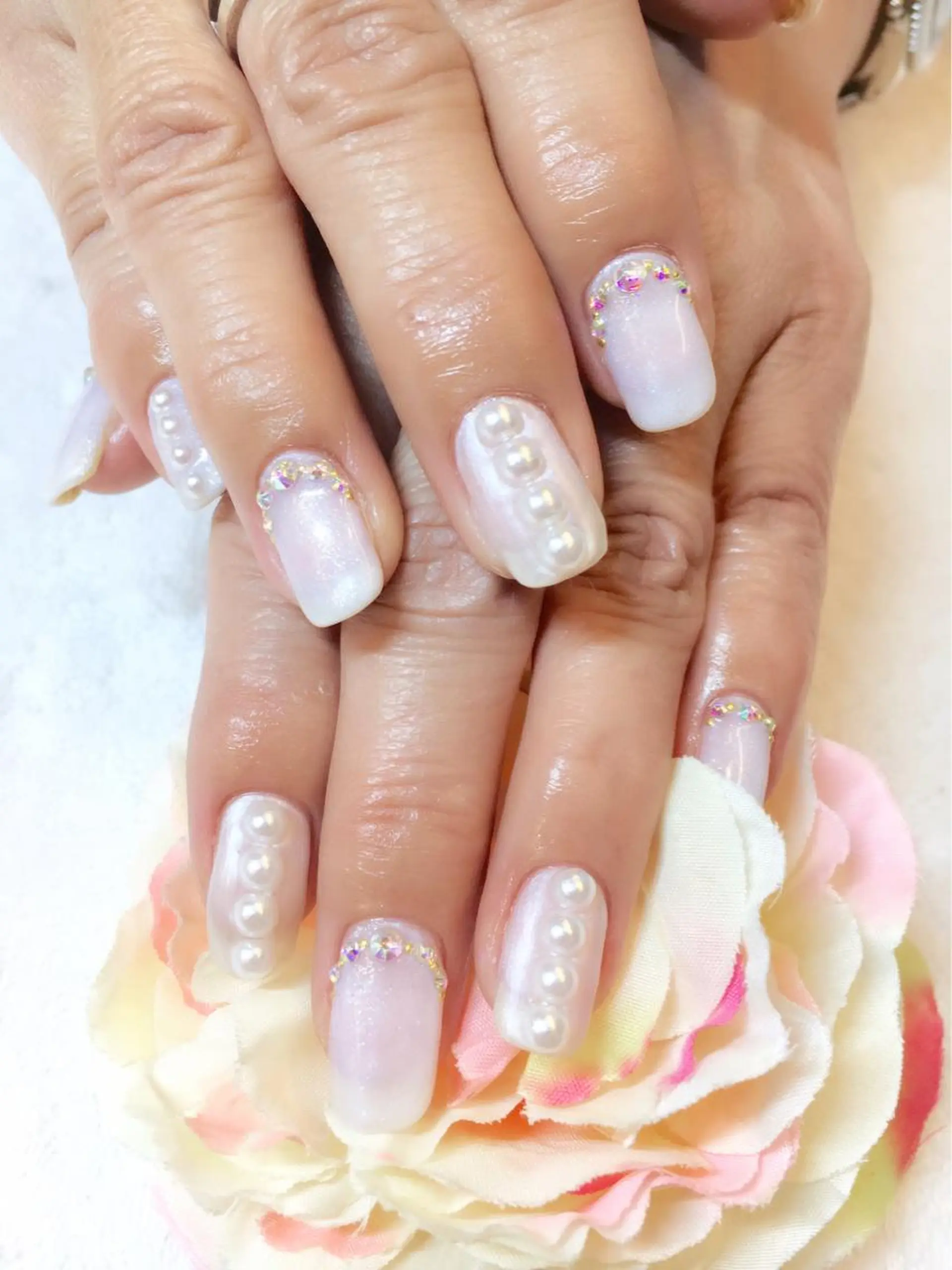 ネイル 成人式 フットネイル ジェルネイル ミラーネイル パラジェル clover nailのネイルデザイン