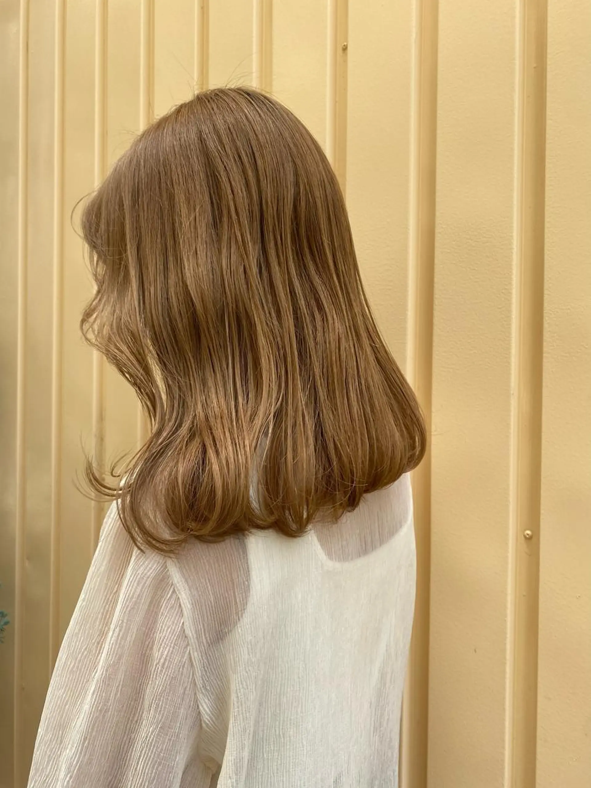 セミロング カラー ヘアアレンジ 🧡梅田ハイトーン カラー🧡runaのヘアスタイル