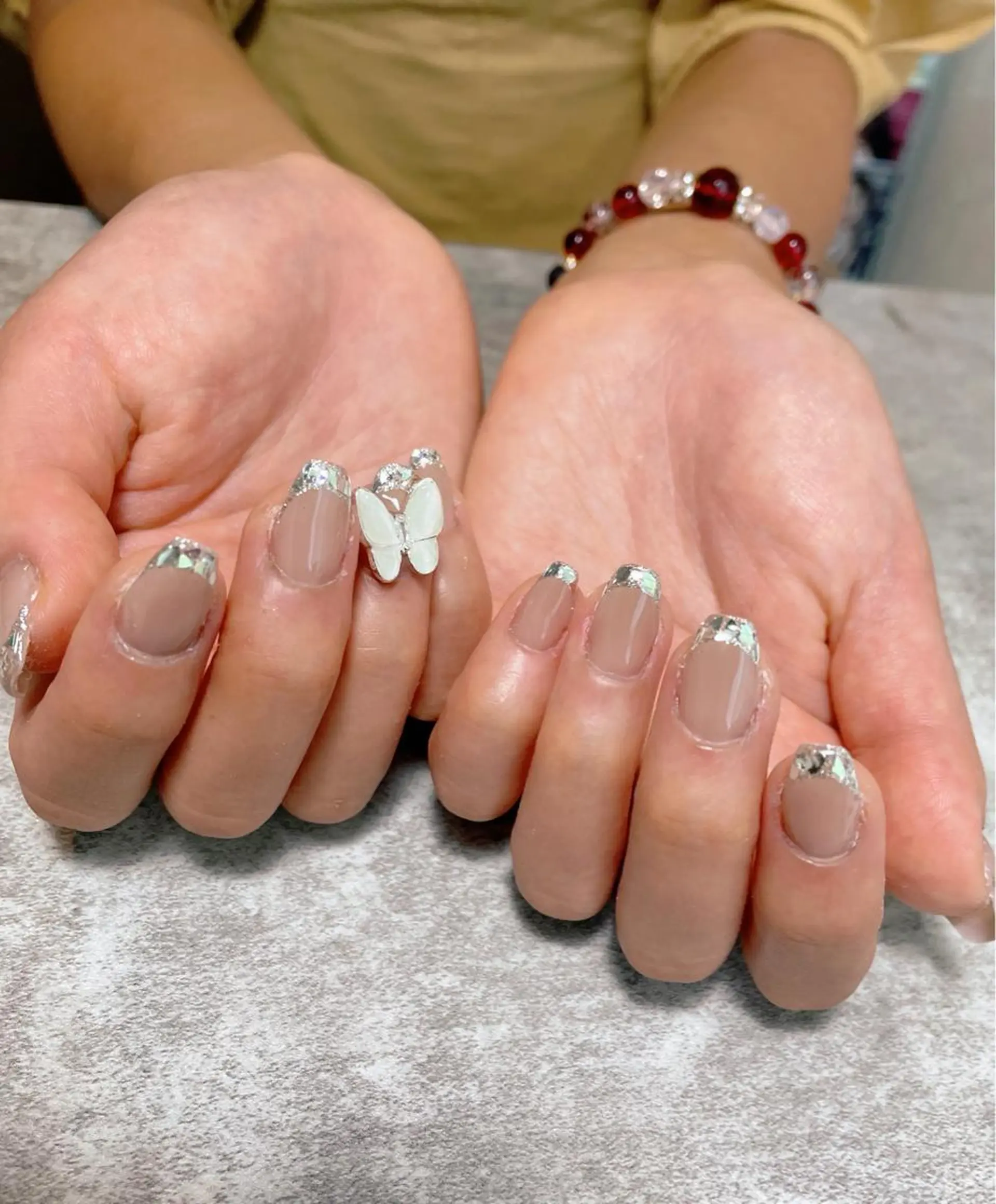 ネイル フレンチネイル ガラスフレンチ ハンドネイル ma riのネイルデザイン