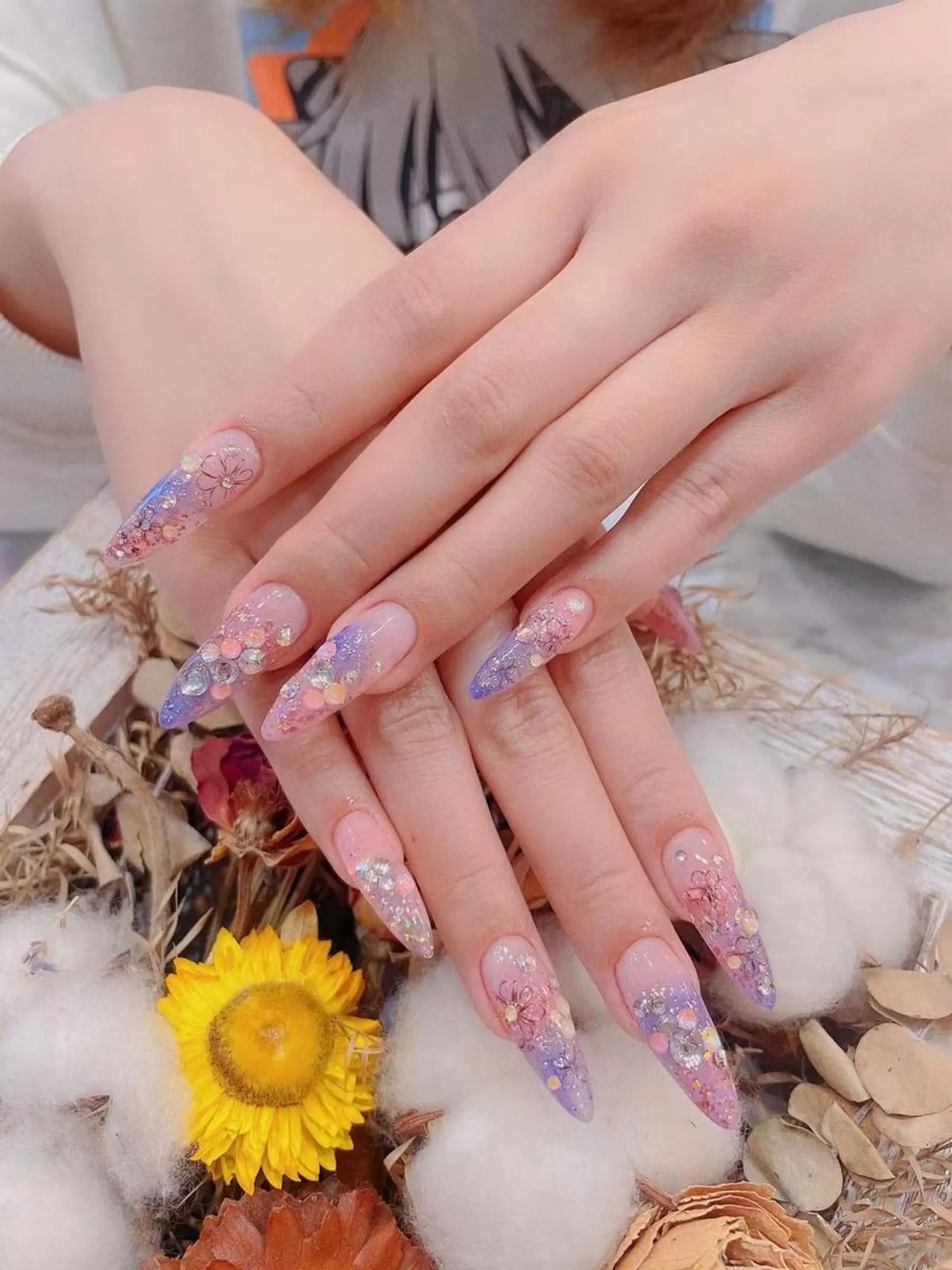 ネイル ピンク パープル 春ネイル Babarla Nailのネイルデザイン