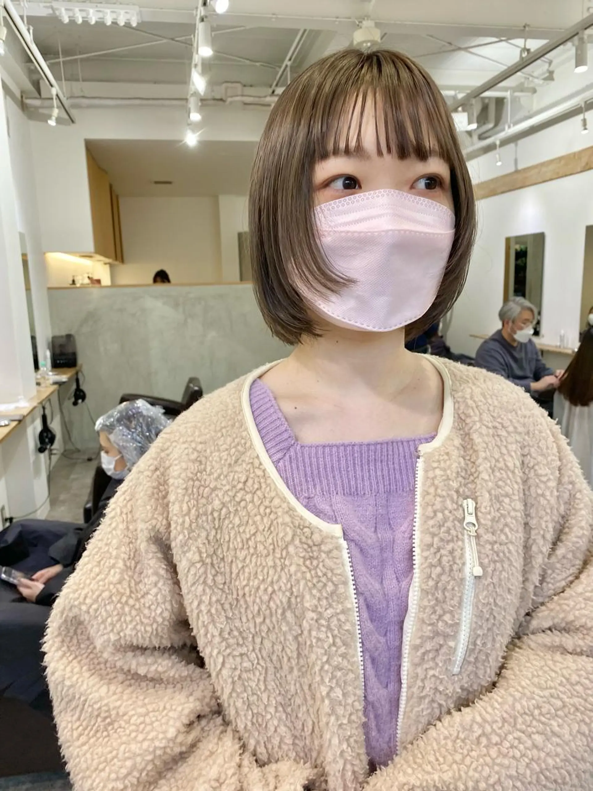 ショート カラー ベージュカラー ブリーチ オリーブベージュ カット ヘアカラー トリートメント 森貴裕/ベージュ/ パーマ/オリーブのヘアスタイル