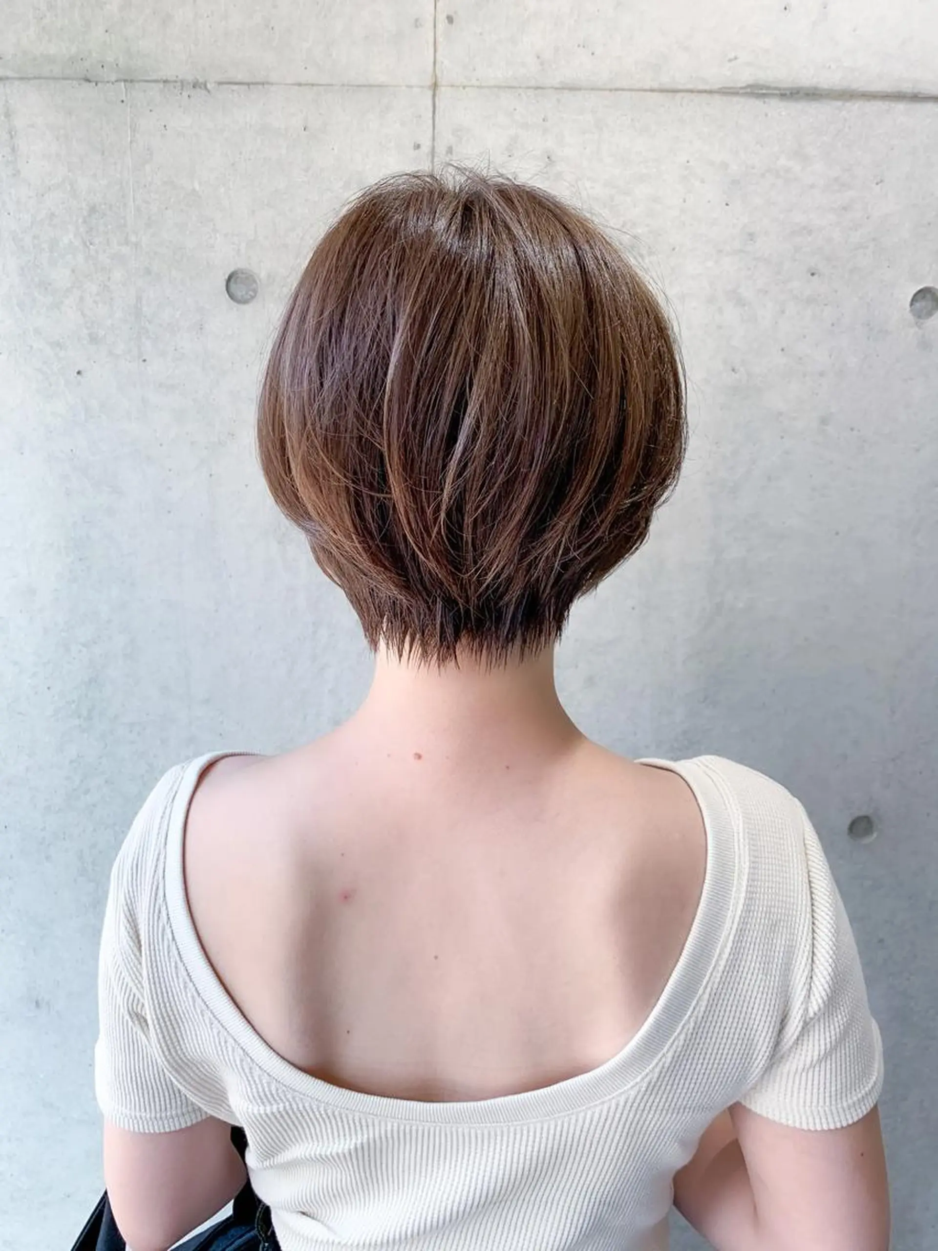 ショート 切りっぱなしボブ ハンサムショート ボブ ハイライト 韓国風ヘア ショート/縮毛矯正 /大宮/惇平のヘアスタイル