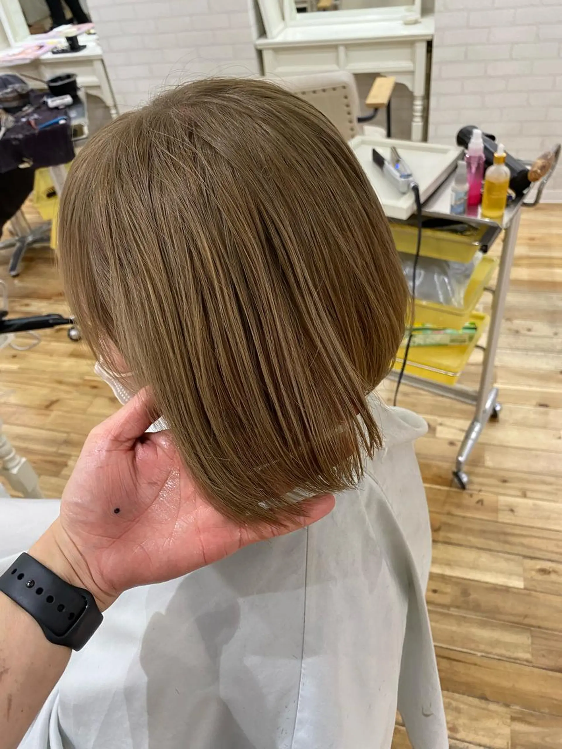 ミディアム カラー ヘアアレンジ ヘアカラー トリートメント 久米 治仁のヘアスタイル