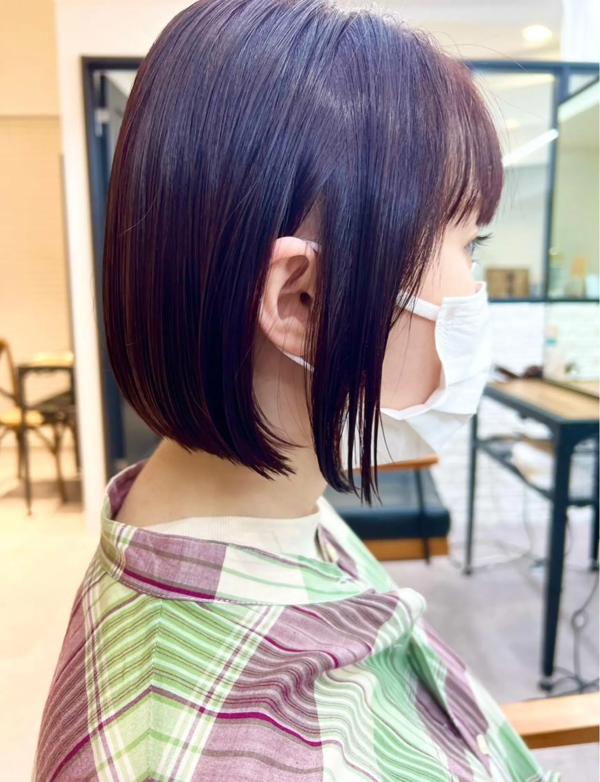 ショート カラー ラベンダーカラー バイオレットカラー ボブ パーマ/ハイライト 💙鶴岡　愛💙のヘアスタイル