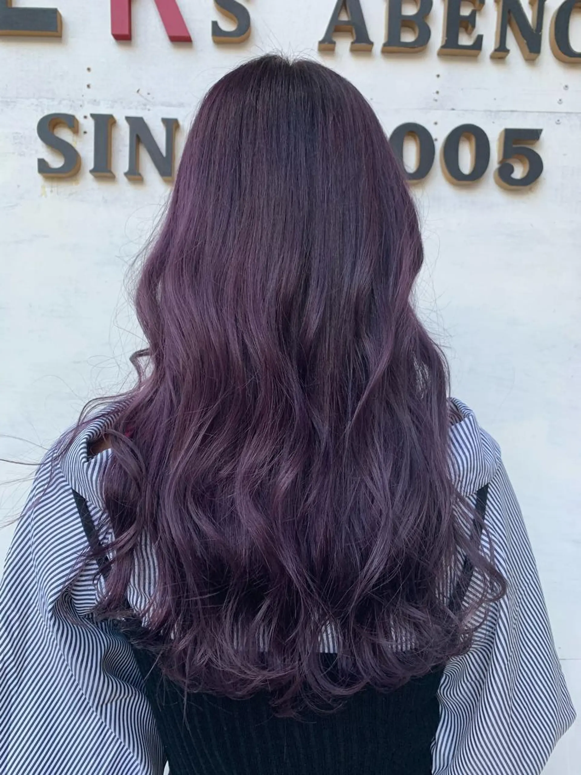 ロング カラー ダブルカラー ピンクカラー バイオレットカラー バイオレットピンク Zina天王寺 CHIAKIのヘアスタイル