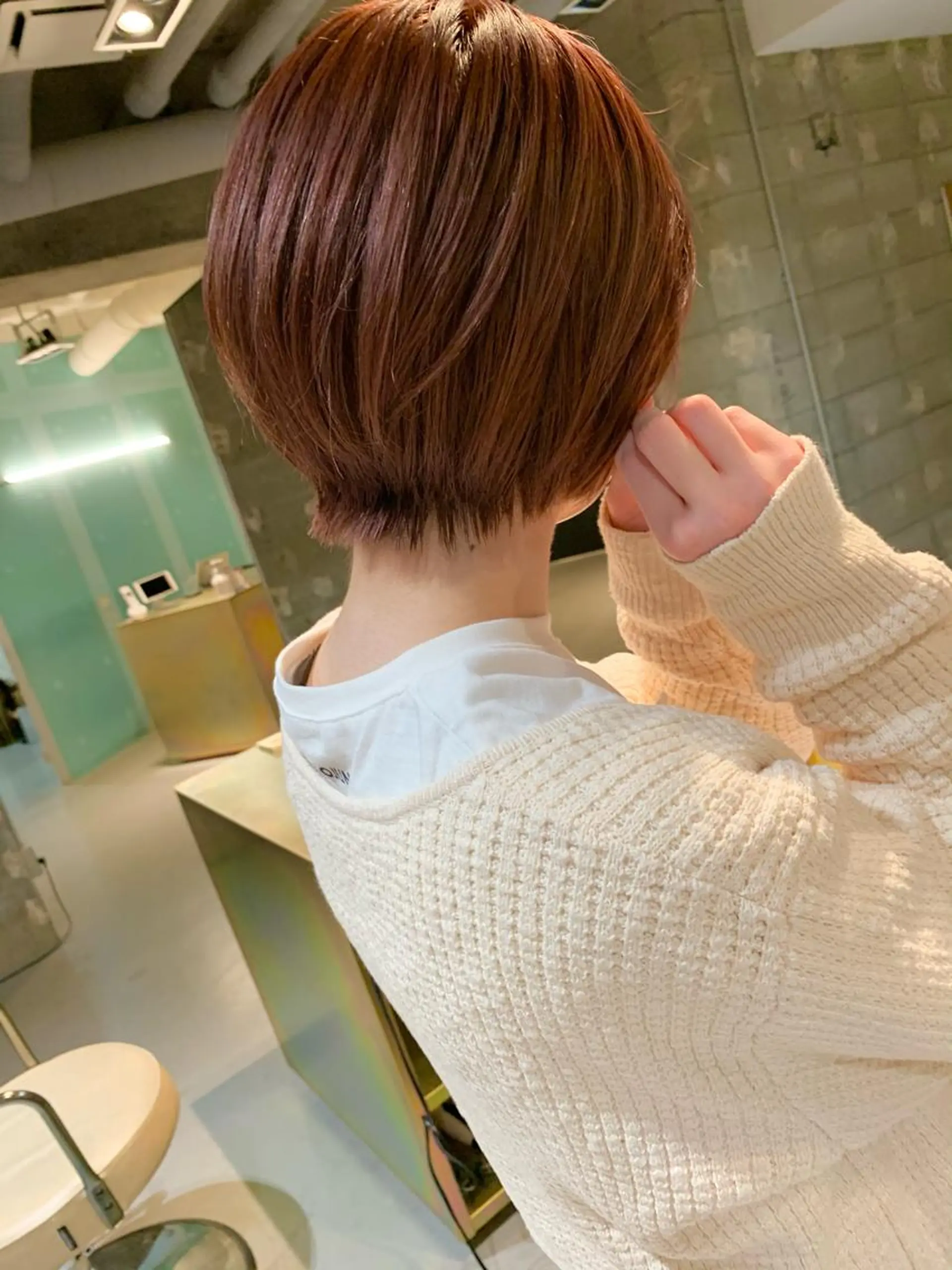 ショート カラー ベージュカラー ピンクカラー ピンクベージュ tension 【テンション】のヘアスタイル