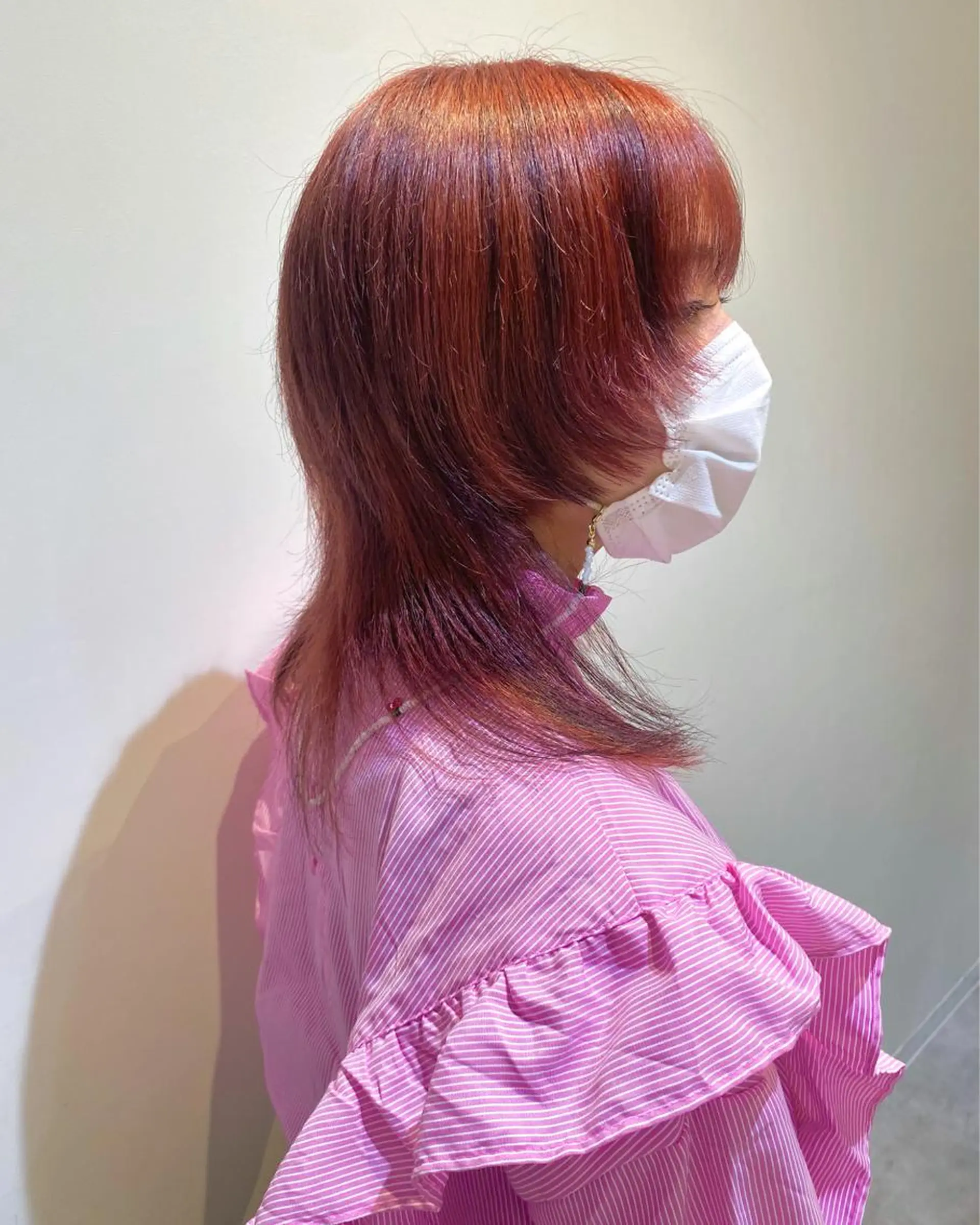 ミディアム ボブ くびれヘア ハッシュカット 姫カット 韓国風ヘア 大阪ウルフカット ハッシュカットのヘアスタイル