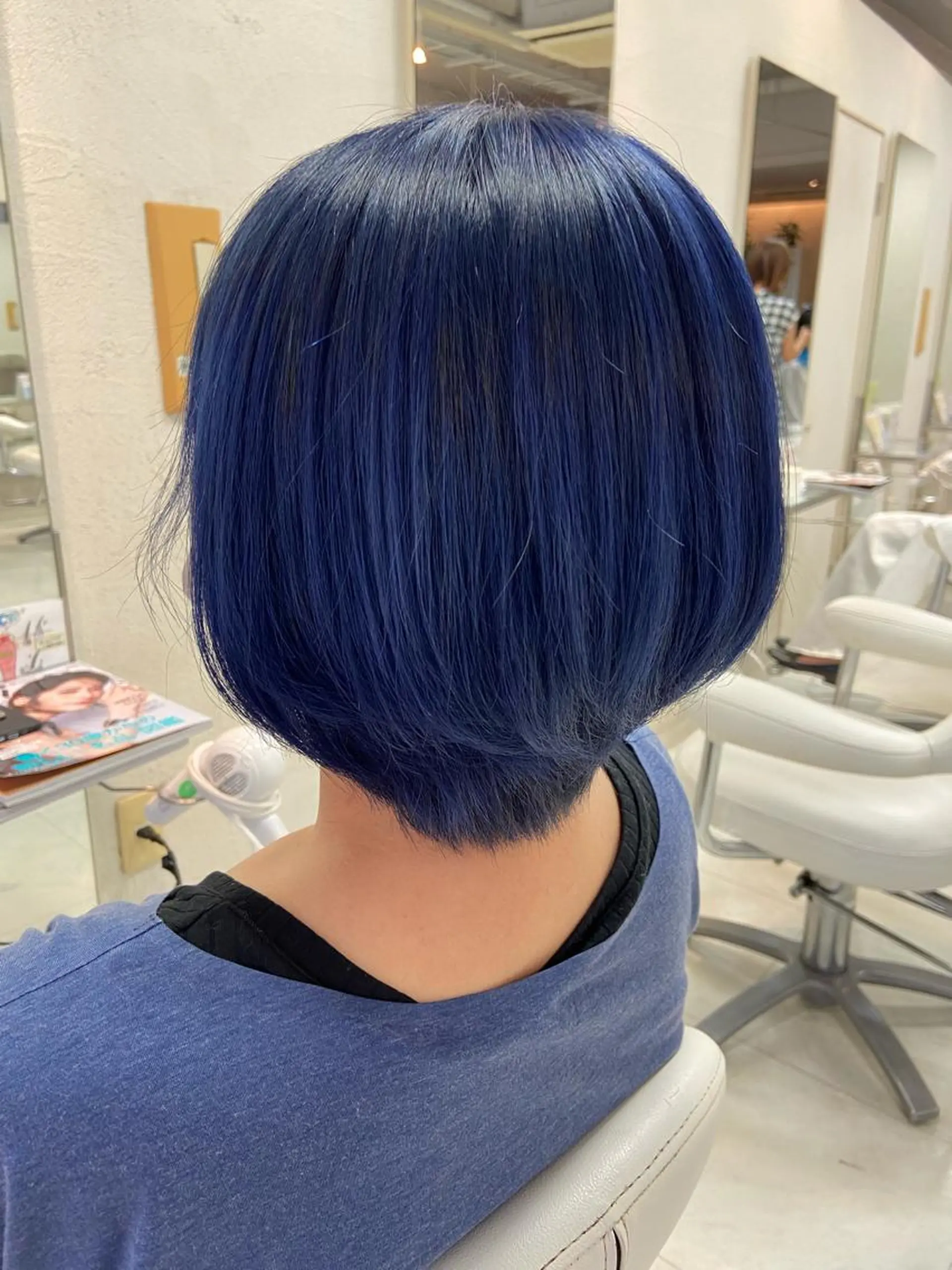 ショート カラー ショートボブ ブリーチ ブルーカラー ボブ ショートヘア ヘアカラー 菊地 美憂のヘアスタイル