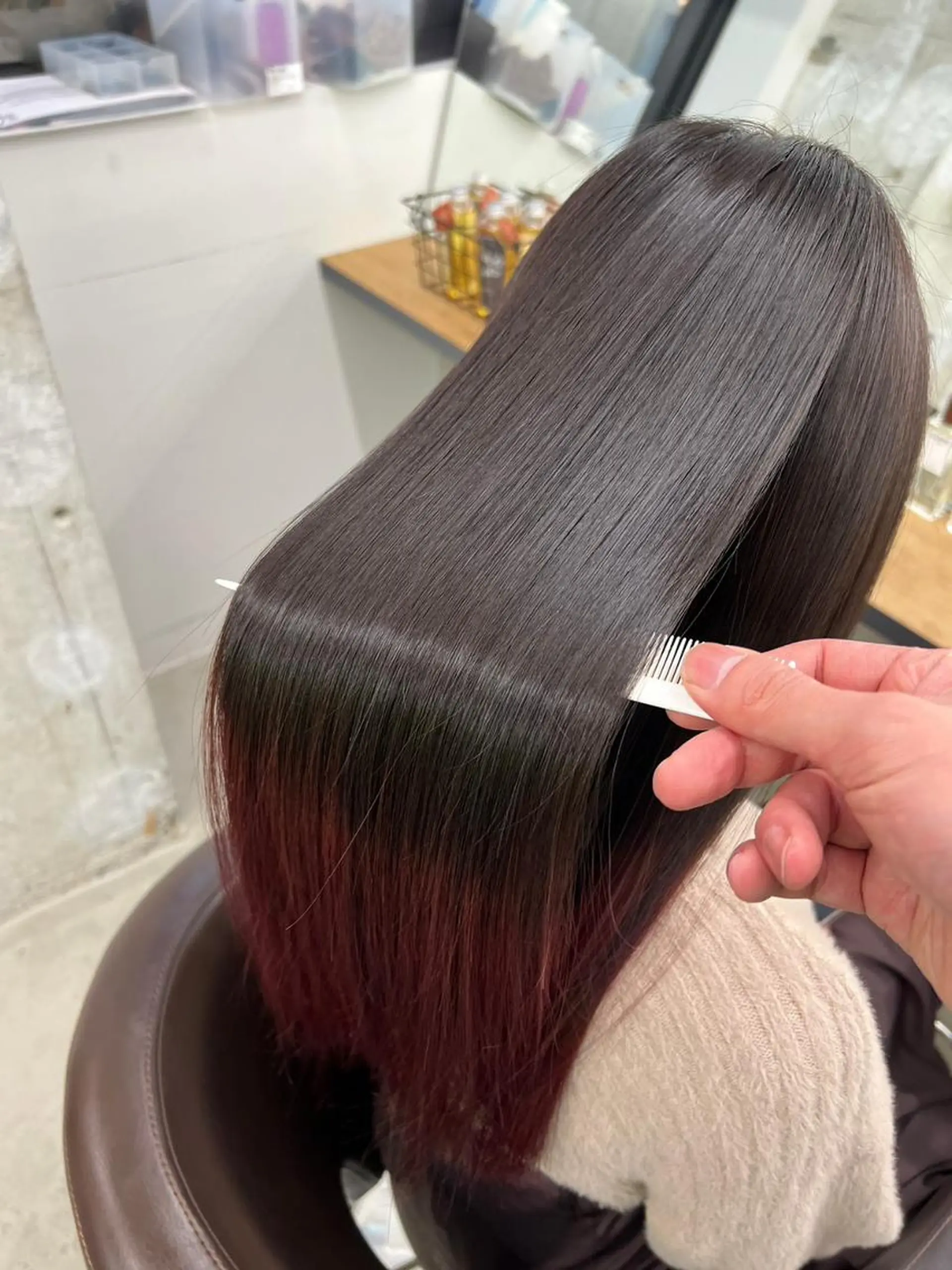 セミロング カラー パーマ ヘアアレンジ セミロングパーマ アディクシーカラー ベージュカラー ブリーチ ケアカラー ヘアカラー トリートメント ヘアケア特化型サロン newi 梅田のヘアスタイル