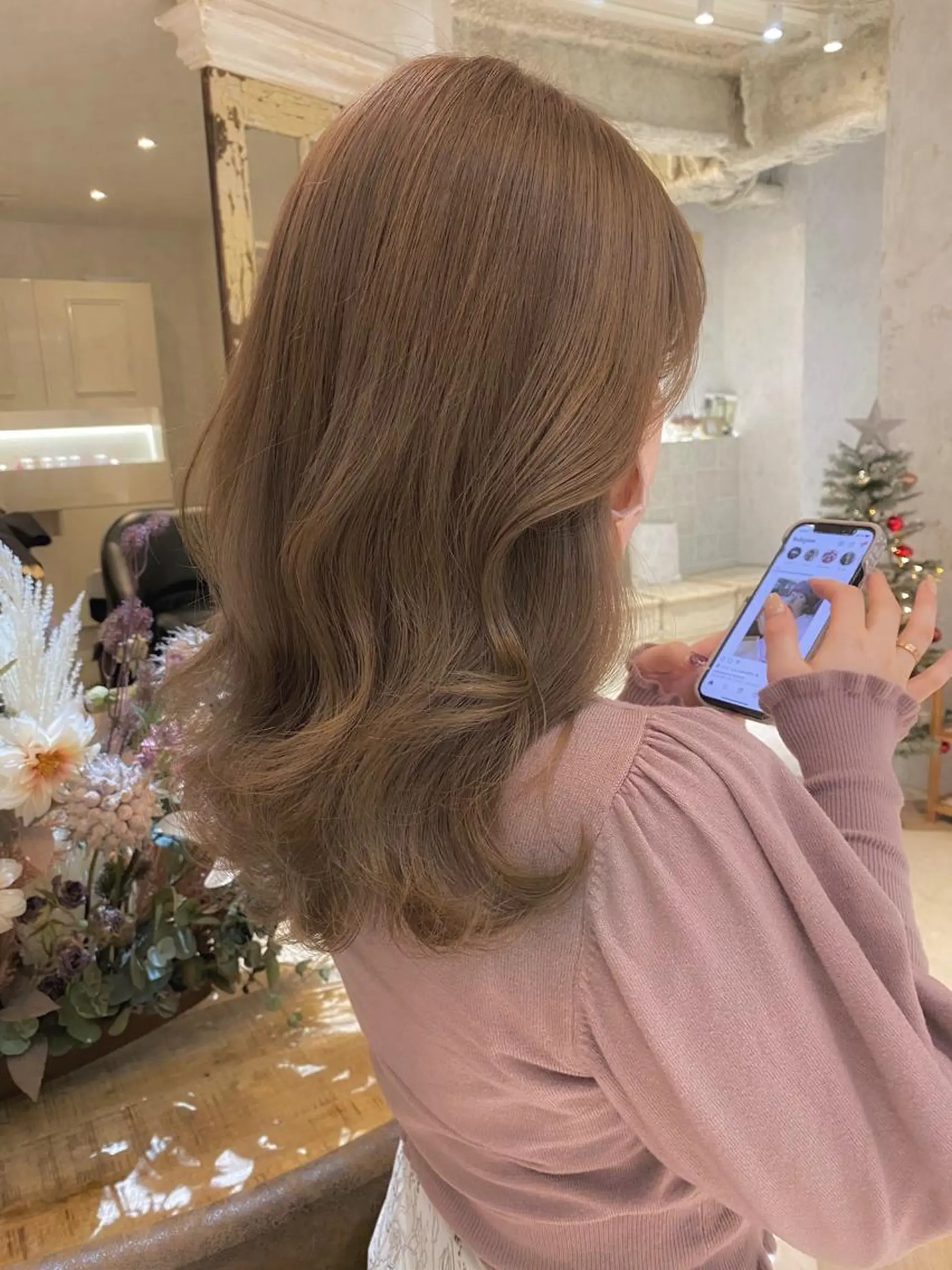 カラー sakura/韓国 ガーリー/ワンホンのヘアスタイル