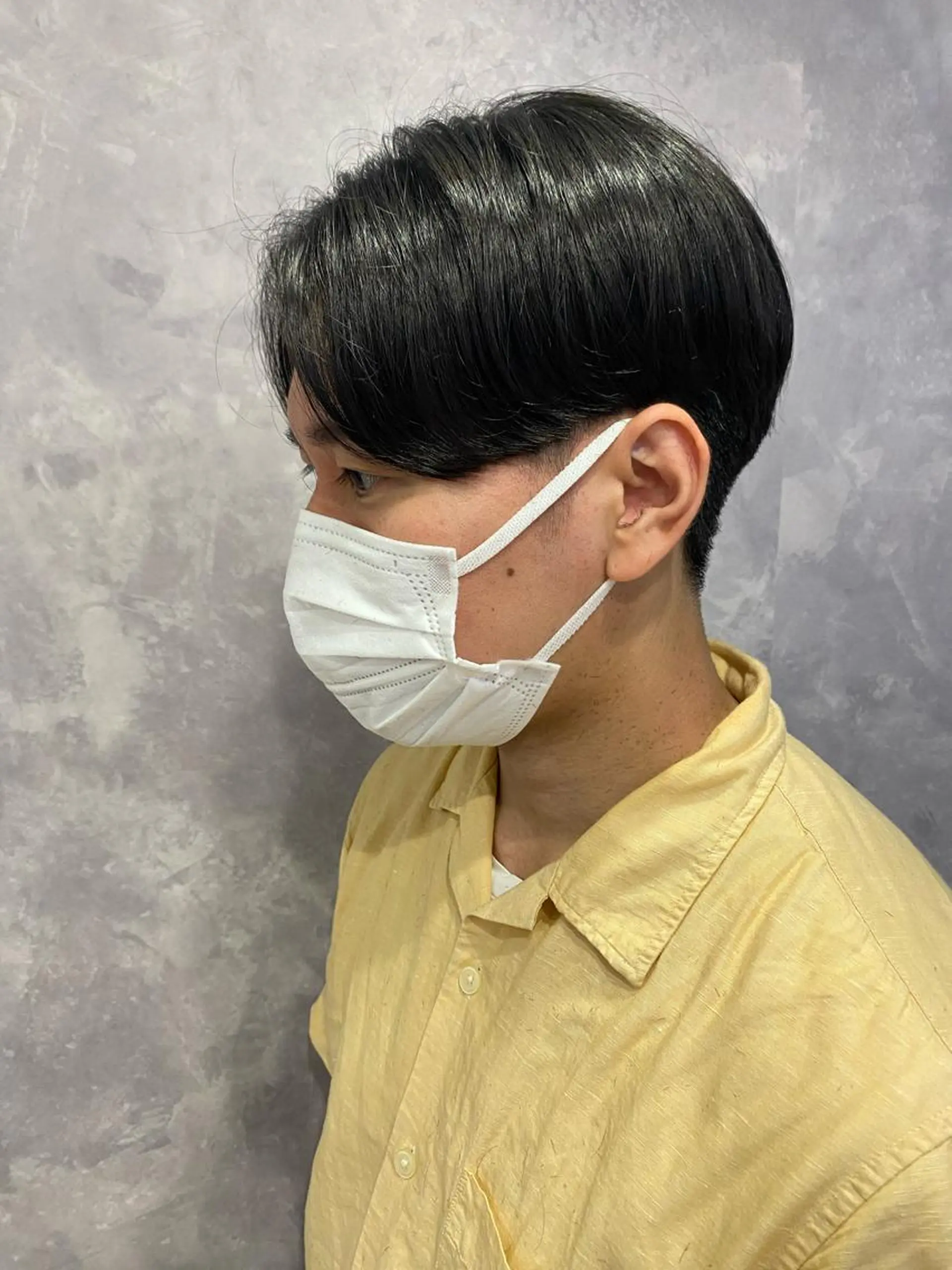 パーマ ヘアアレンジ メンズ センターパート マッシュ 🥀暖色韓国ヘア💕 保科侑花のヘアスタイル