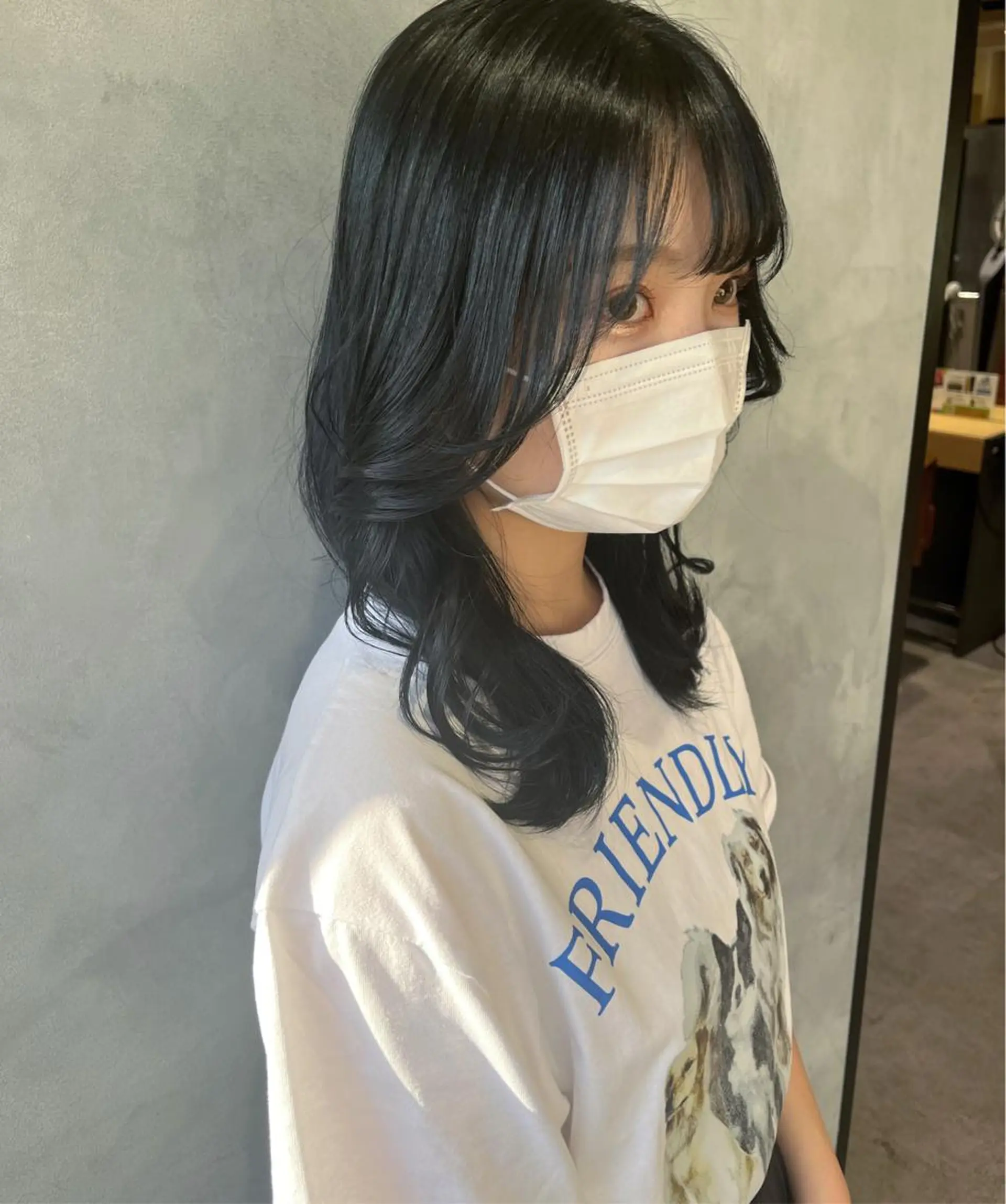 セミロング 奥田 蓮のヘアスタイル