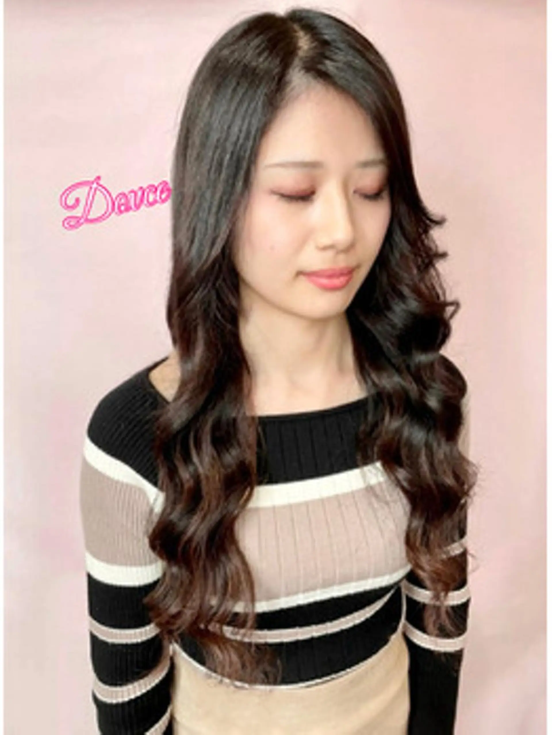 ロング ヘアアレンジ カラー アディクシーカラー バレイヤージュ ブリーチ イルミナカラー パープルカラー チビ編み込みエクステ シールEXどぅ〜すのヘアスタイル