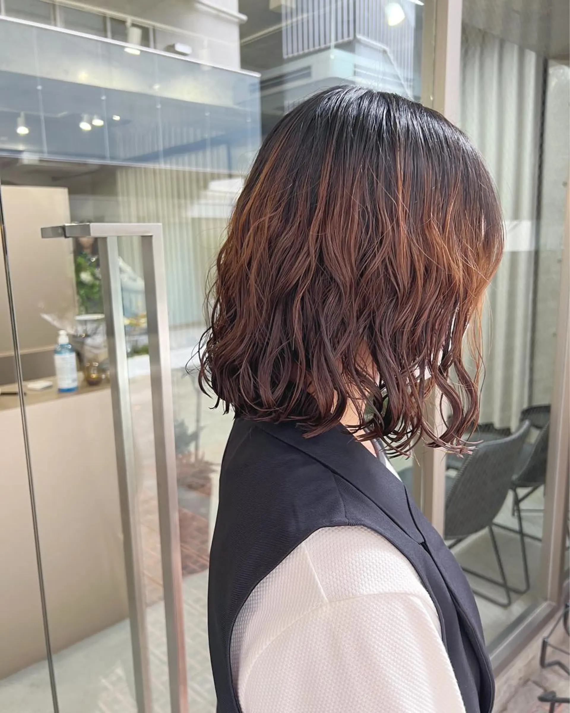 ミディアム パーマ ボブパーマコテ巻き風 パーマNo1深江秀平のヘアスタイル