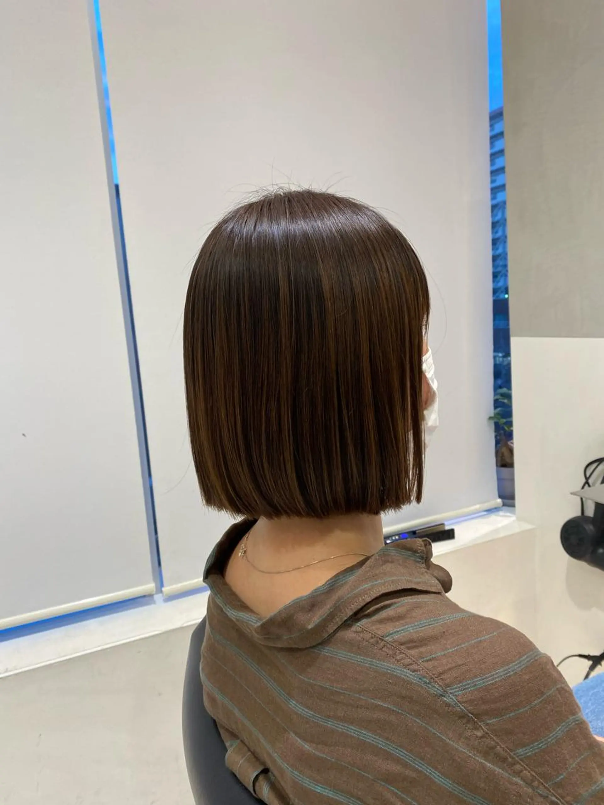 ミディアム アッシュ アッシュブラウン ボブ ヘアカラー トリートメント ヘアセット ナチュラル/韓国💎 haruka 💎のヘアスタイル