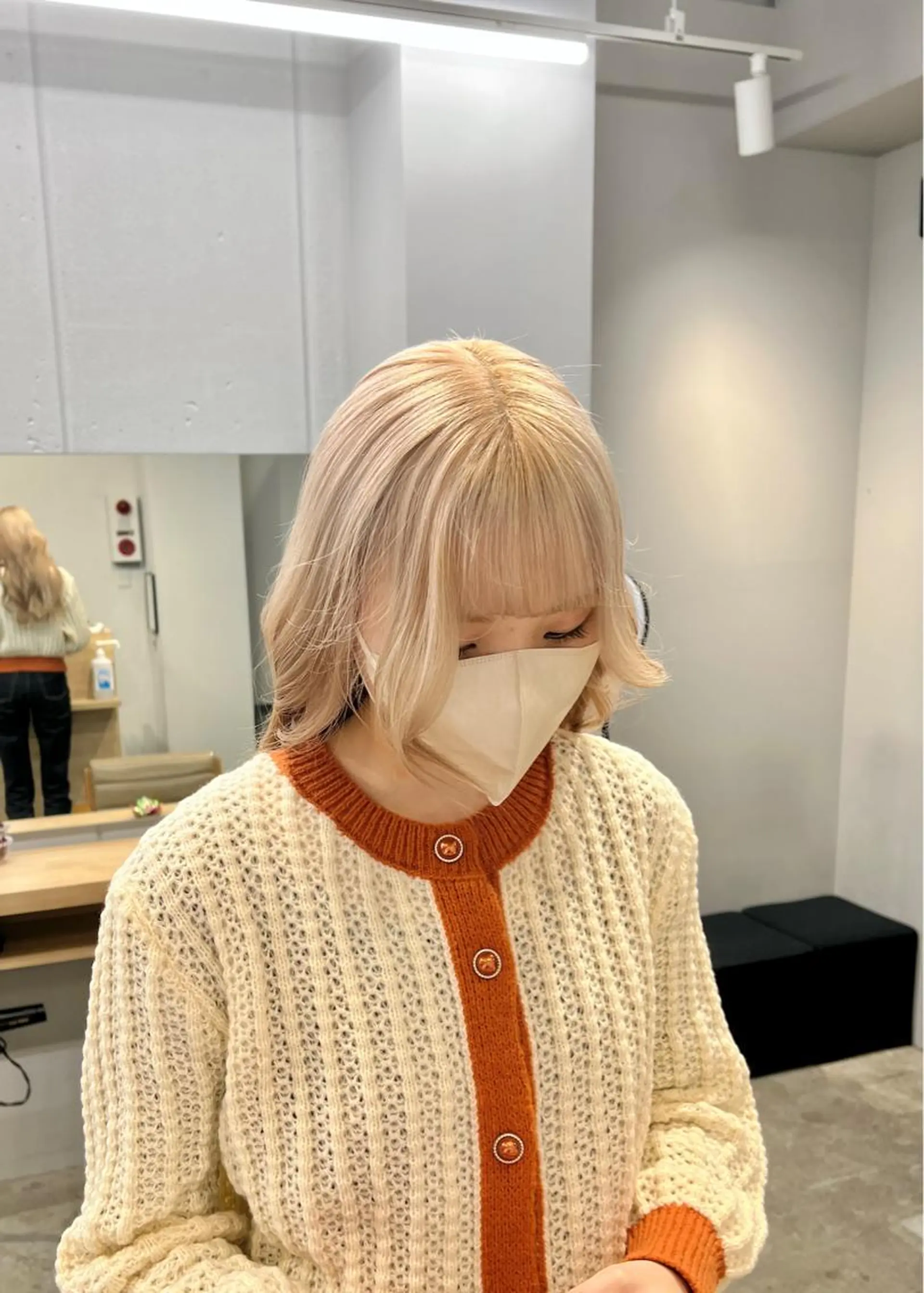 ロング カラー ブリーチ SALOWIN柏Suite所属・ブリーチ毛の縮毛矯正 ハイトーン/岡本智樹のヘアスタイル