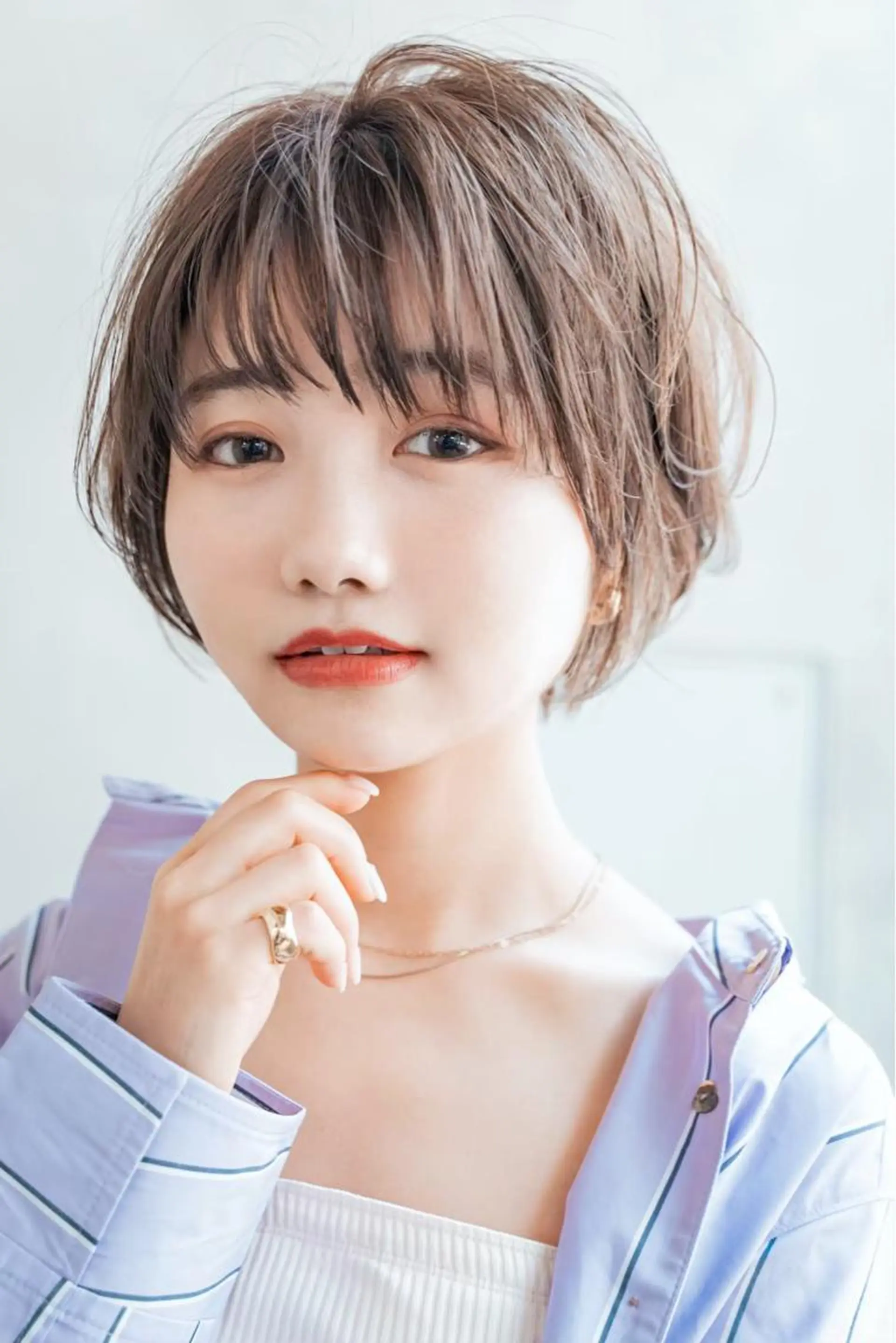 ショート カラー パーマ ヘアアレンジ メンズ キッズ ネイル マツエク・マツパ ベージュカラー ラベンダーカラー ラベンダーベージュ 韓国ヘア🫧 KAZUTOのヘアスタイル