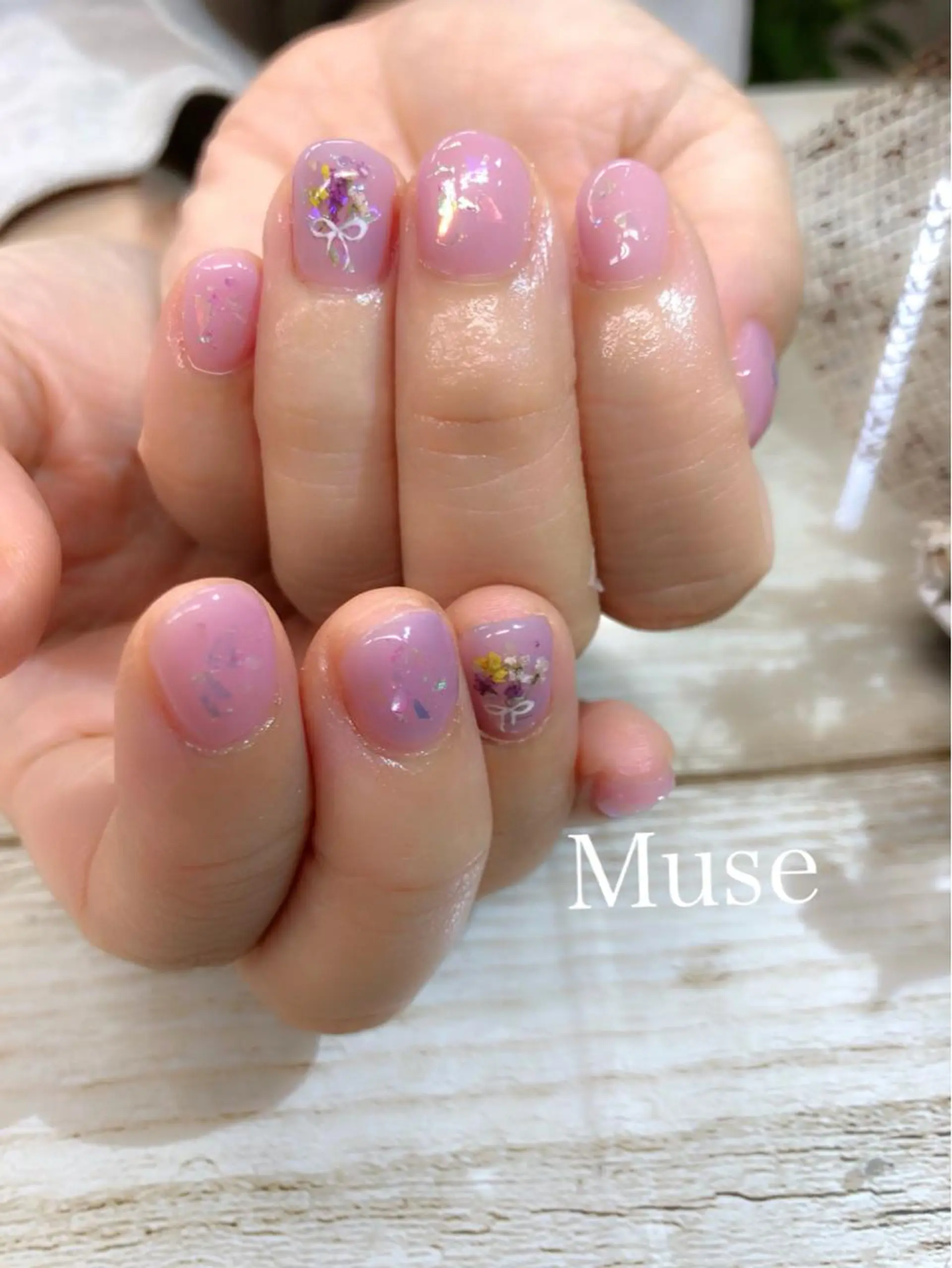 ネイル ピンク ハンドネイル Nail salon Museのネイルデザイン
