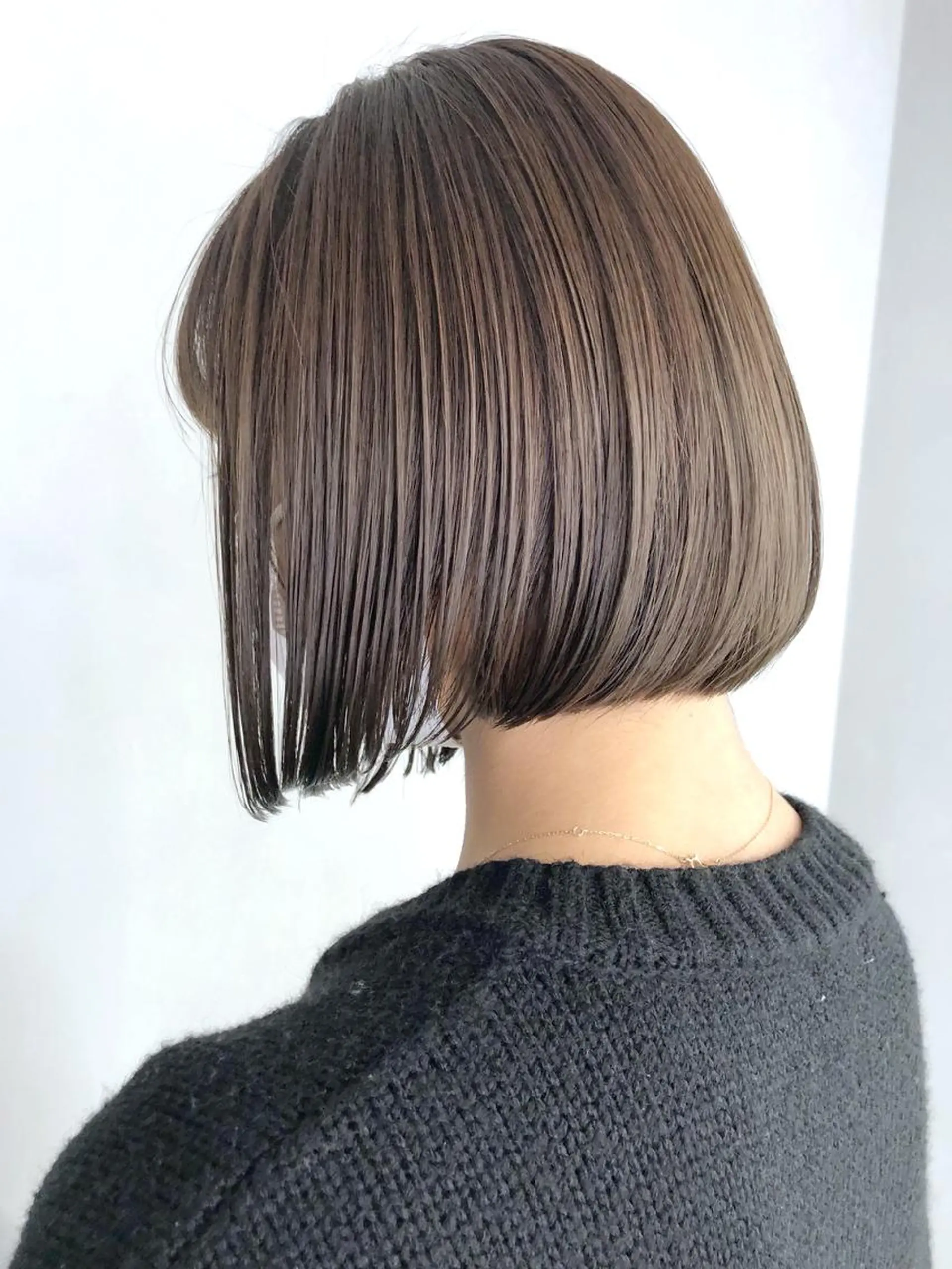 ミディアム カラー パーマ ヘアアレンジ グレージュ ボブ ITbyALBUM 中野店のヘアスタイル