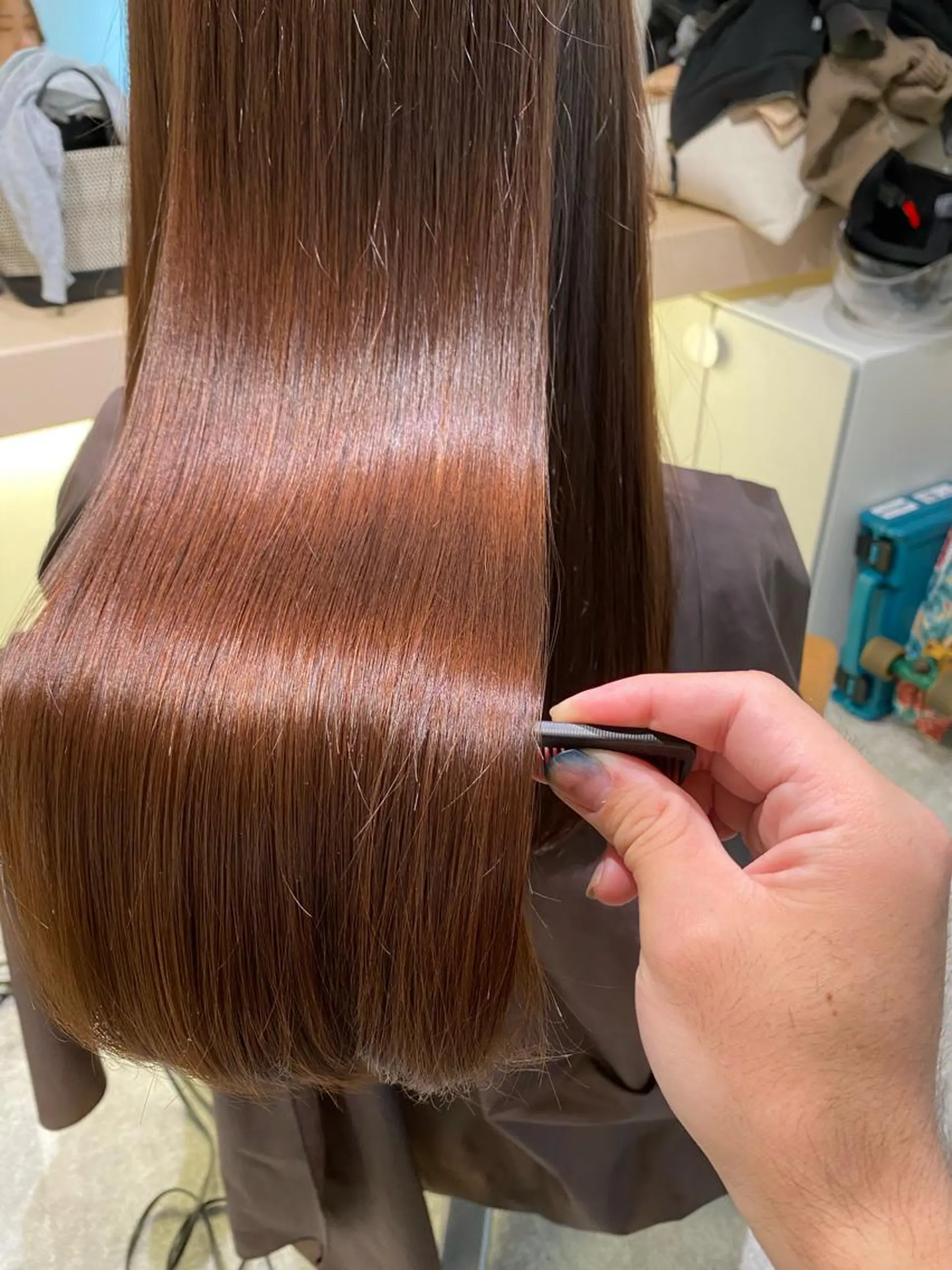 ロング カラー カット ヘアカラー 縮毛矯正 トリートメント 🟡【美髪専門店】 ✨褒め髪/艶髪🟡のヘアスタイル