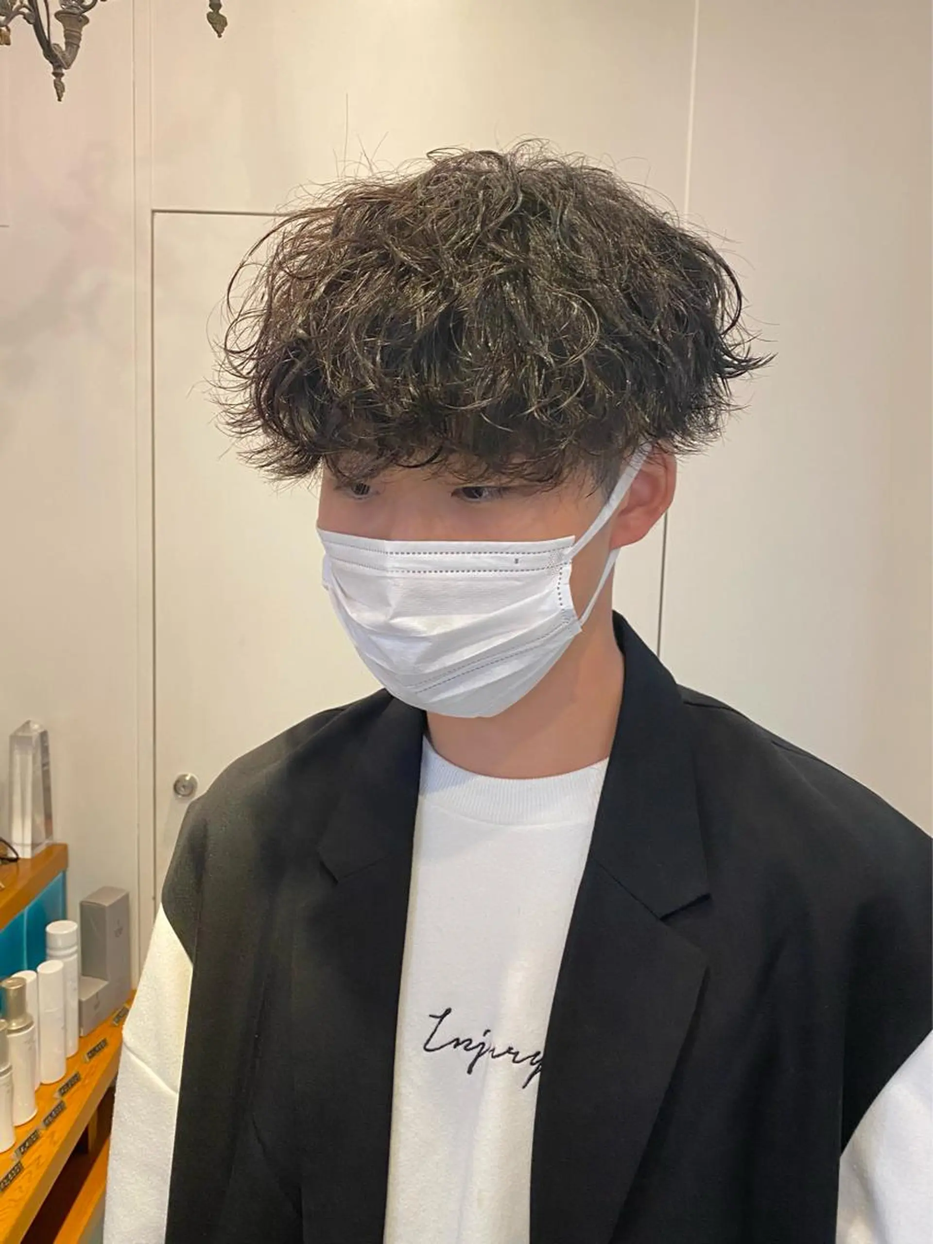 ショート パーマ メンズ 波巻きパーマ JINKIメンズ特化 メンズカットパーマのヘアスタイル