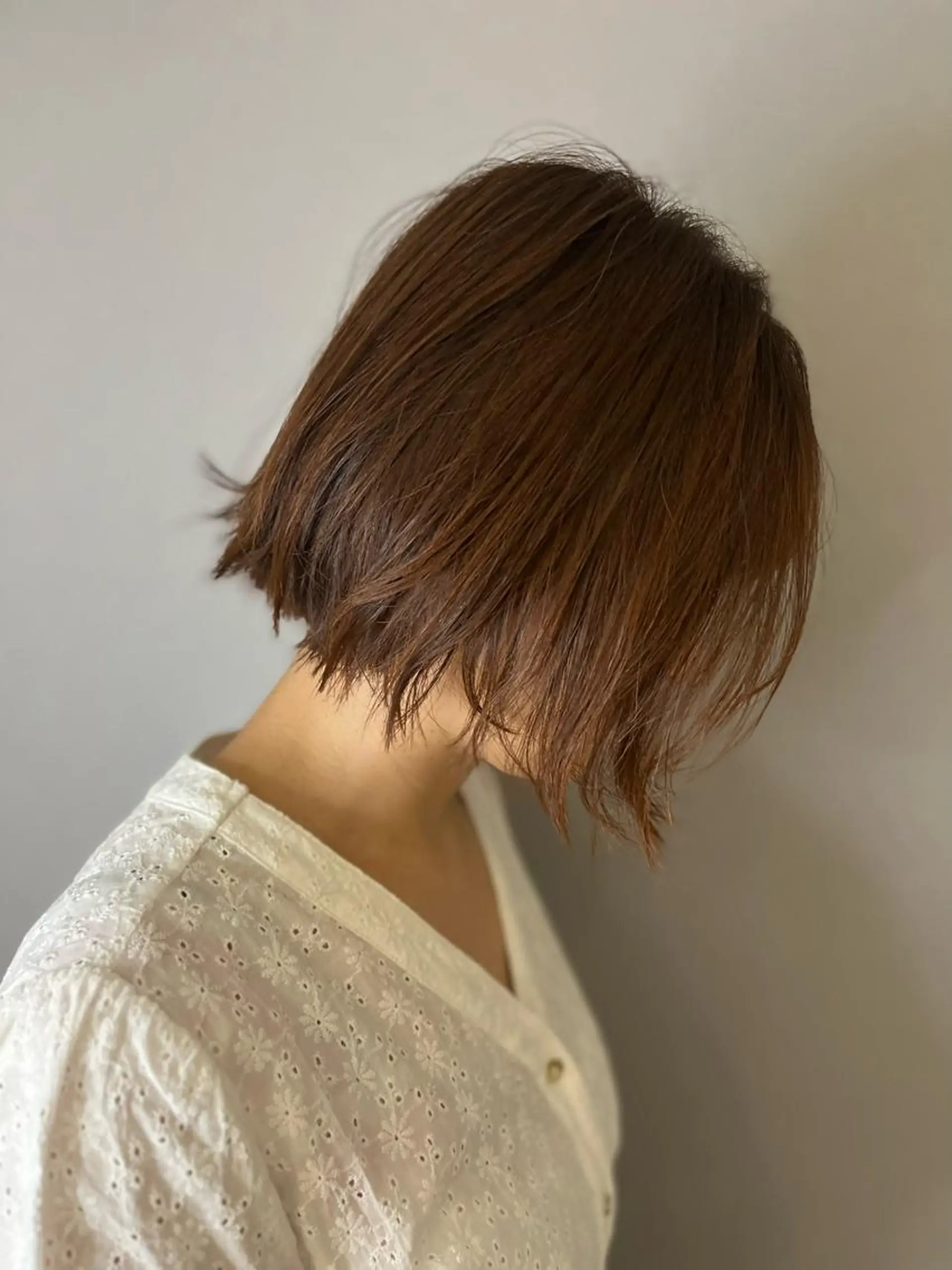 ショート オレンジブラウン ボブ Grow by NYNY 田代 紀恵のヘアスタイル