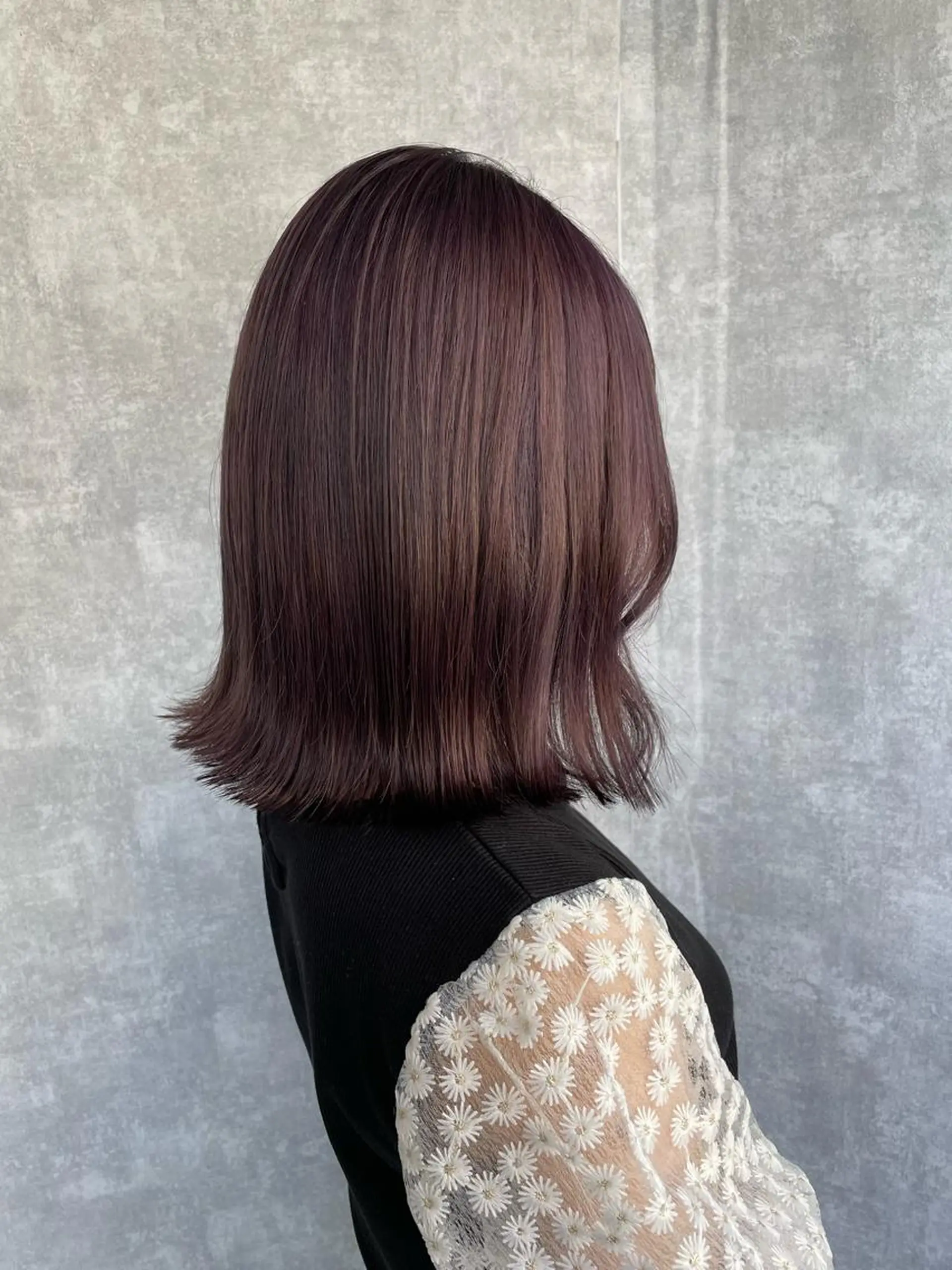 ミディアム カラー ヘアカラー トリートメント 【完全個室】髪質改善 暖色カラー/山崎唯奈のヘアスタイル