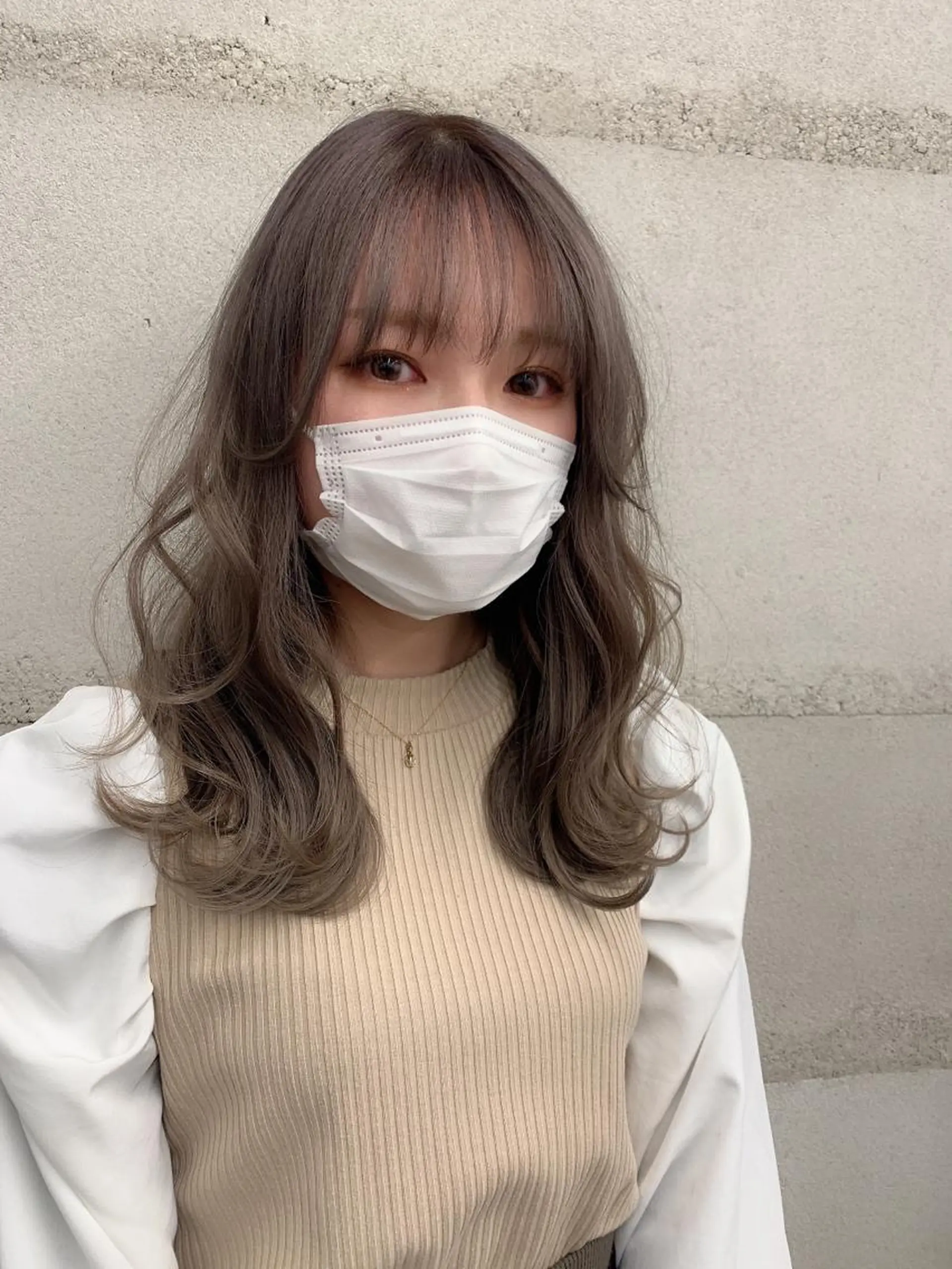 セミロング カラー カット ヘアカラー トリートメント 透明感/オリーブ/ グレージュ/YUKAのヘアスタイル