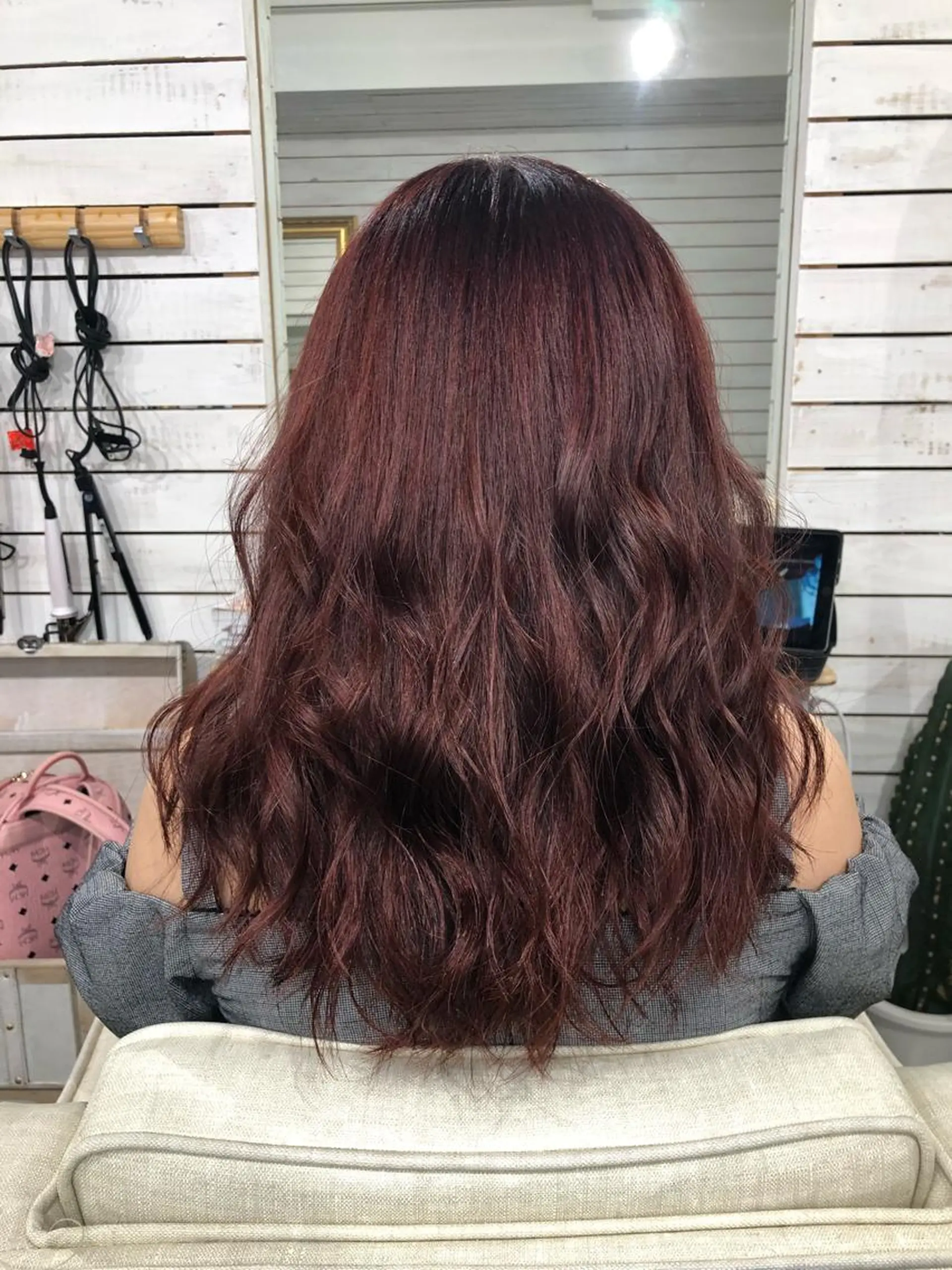 セミロング カラー ブリーチ ブリーチなしカラー レッドカラー カット ヘアカラー 🦋美髪/エクステ 🦋アベイクミのヘアスタイル