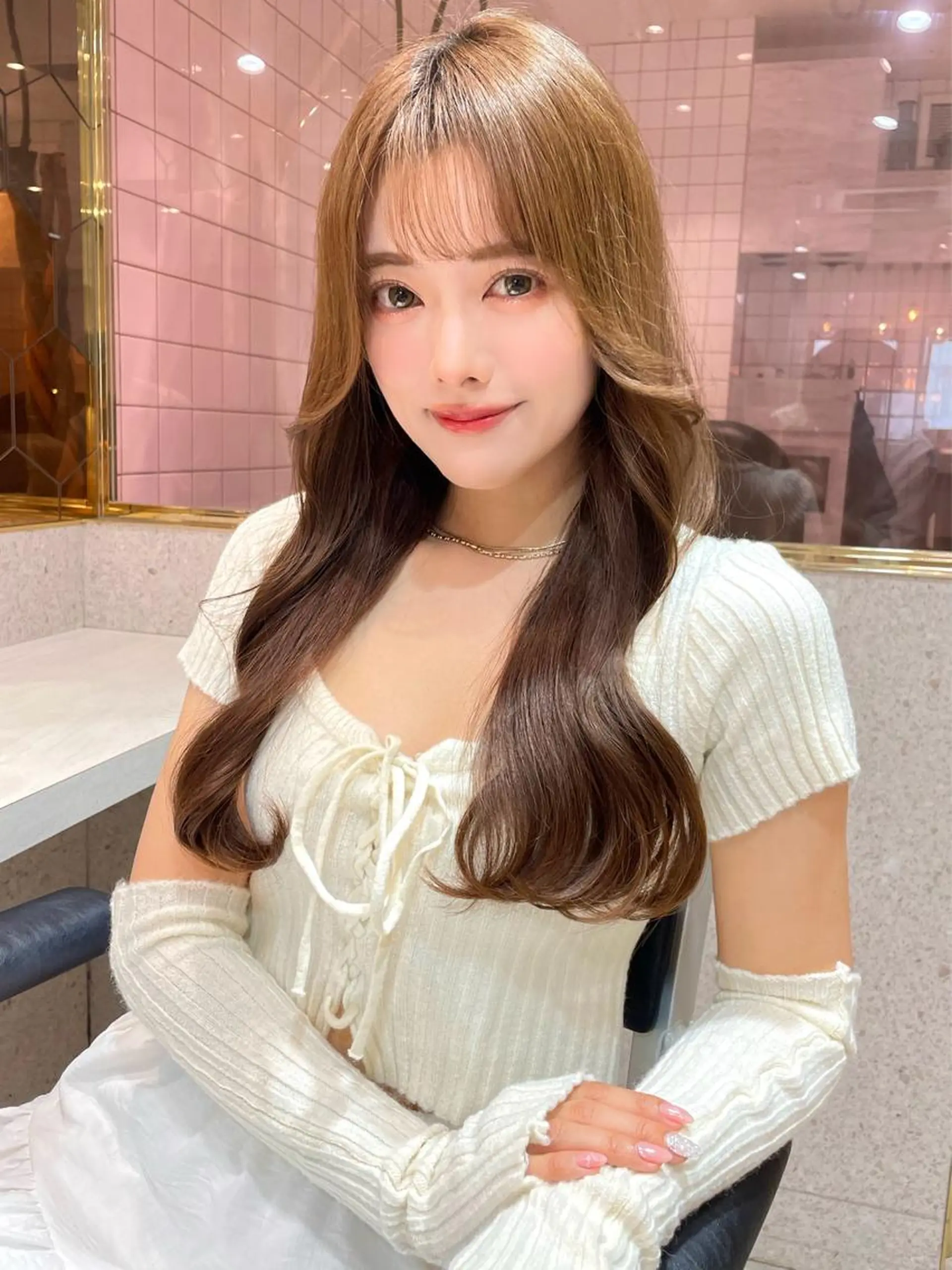 ロング カラー カット ヘアカラー トリートメント 韓国ヘア🤍顔周り/ 髪質改善✨/林遼一郎のヘアスタイル