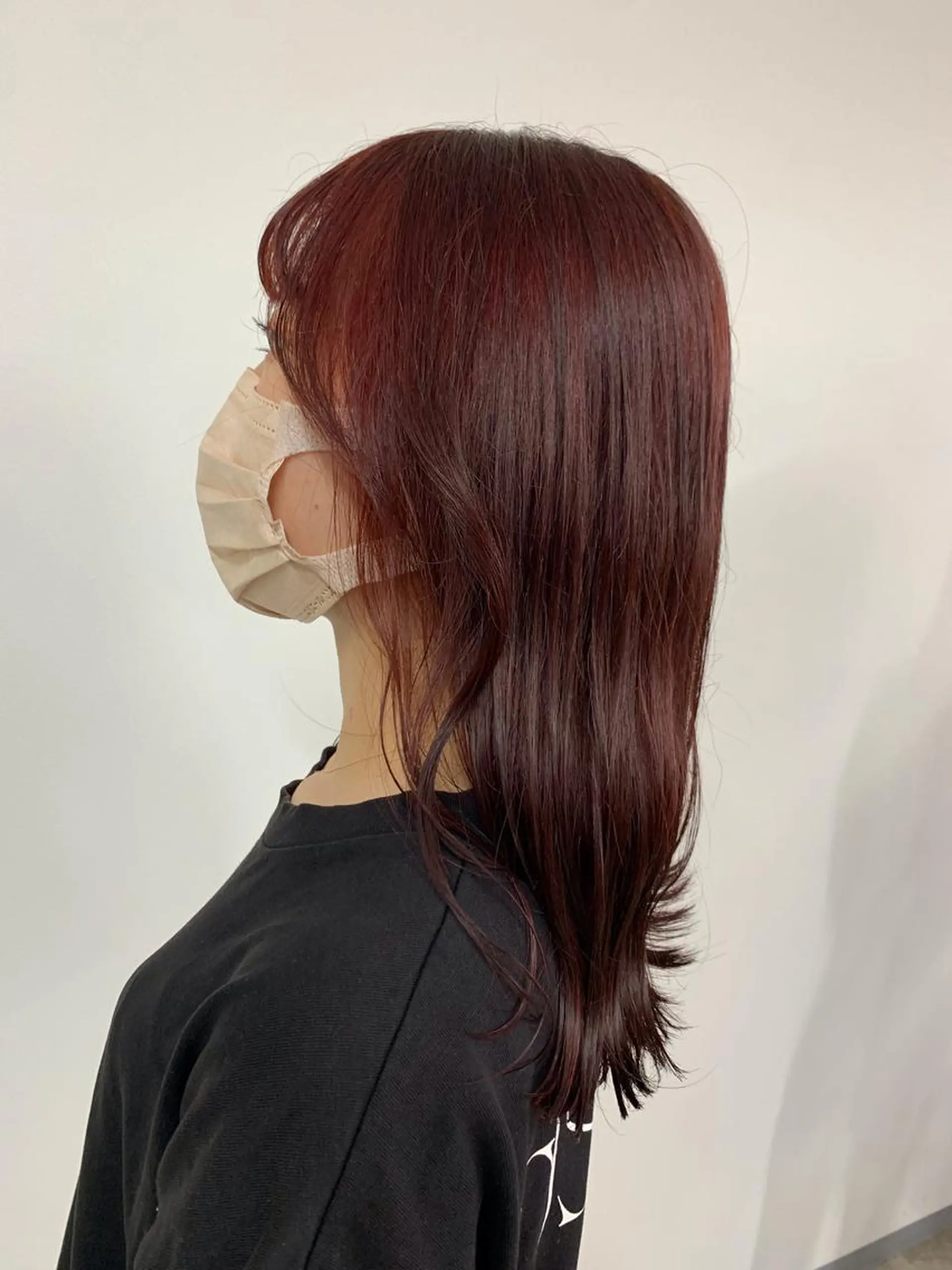 セミロング カラー ブリーチ ブリーチなしカラー レッドカラー カット ヘアカラー 🌙磯野 風香🌙 ReCharme新保のヘアスタイル