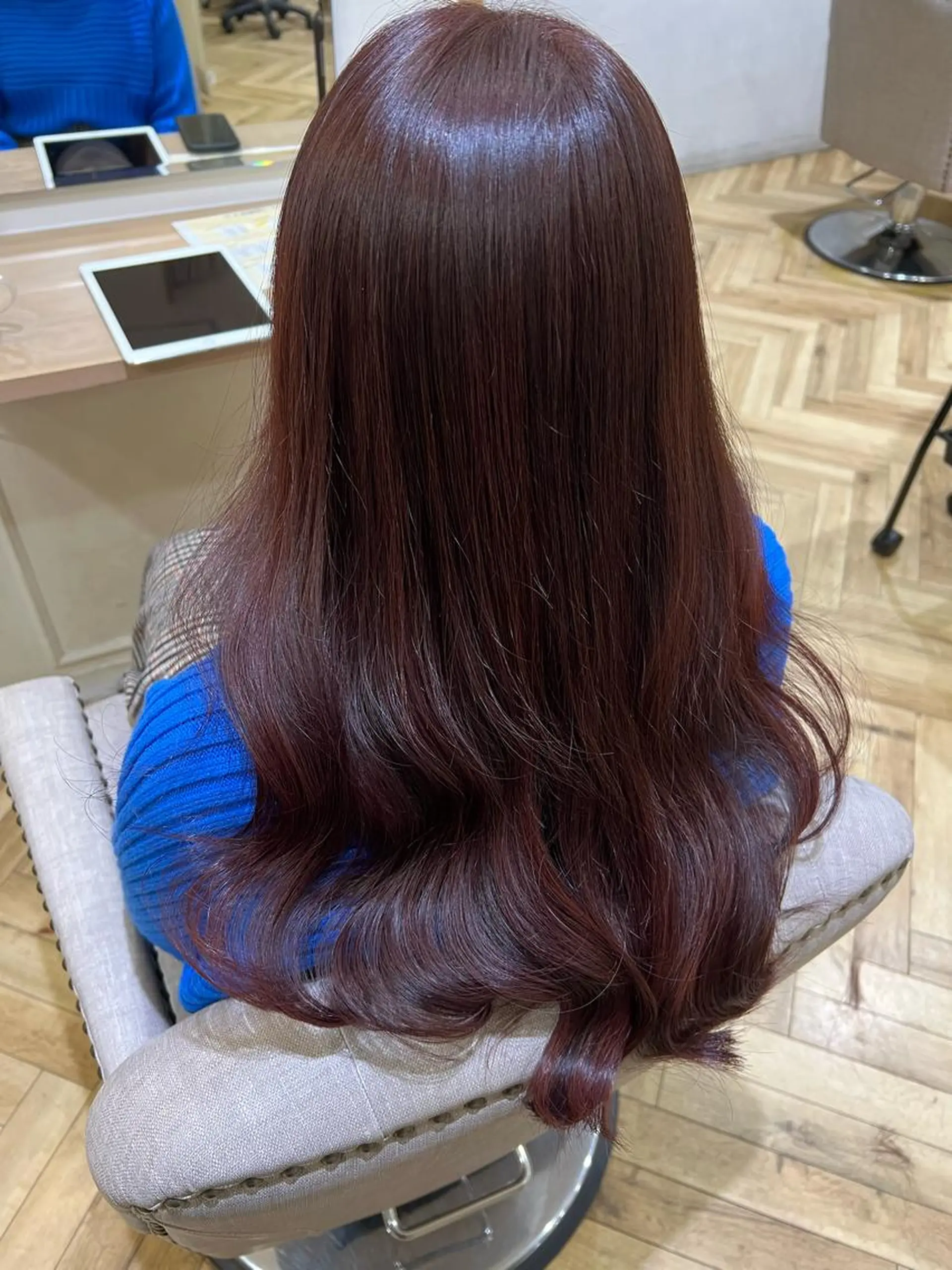 ロング ヨシンモリ カット ヘアカラー トリートメント 韓国ヘア🇰🇷 SAYAのヘアスタイル