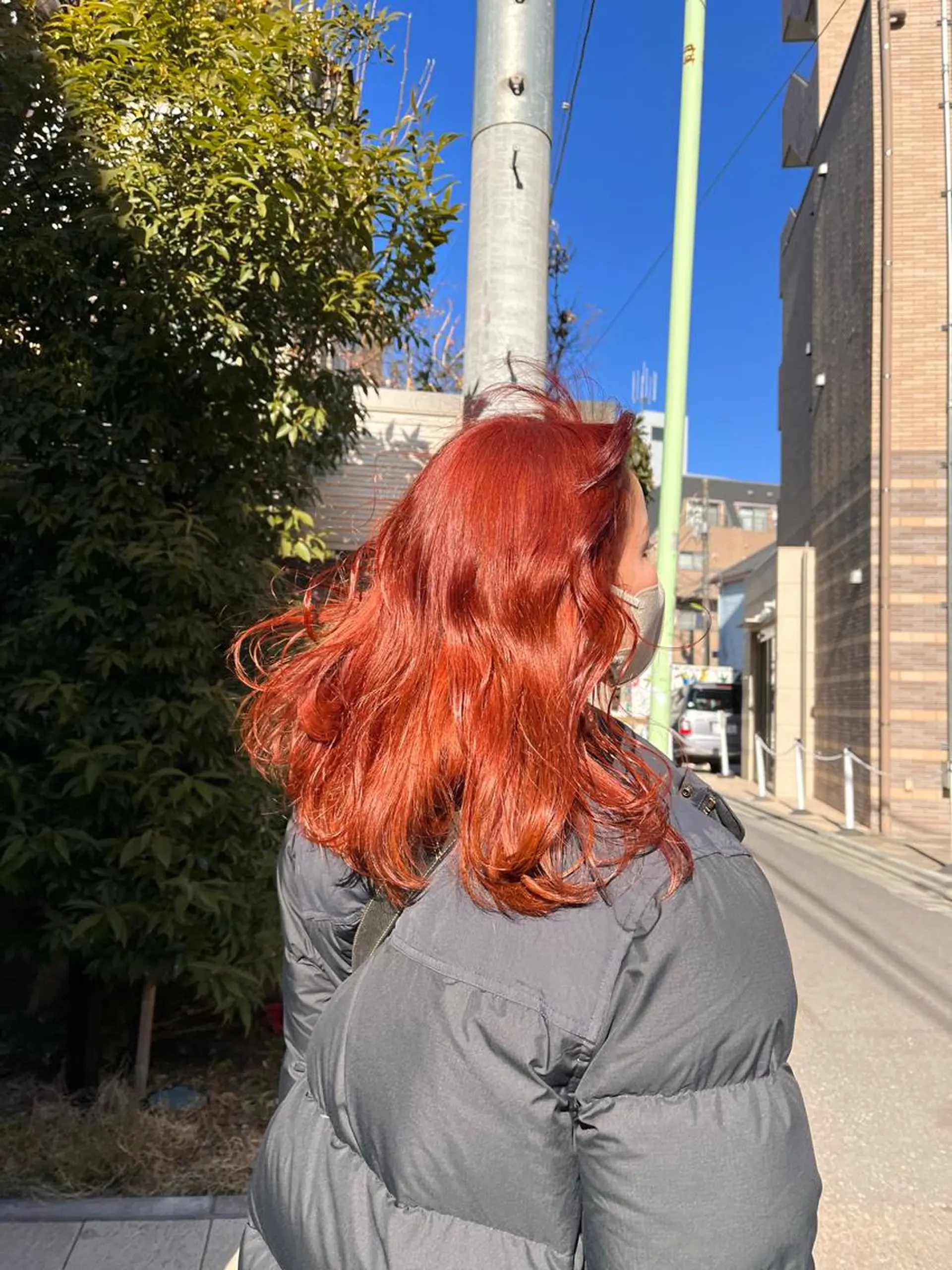 セミロング カラー ブリーチ オレンジ 暖色/パーマ 🌼クニトウメイのヘアスタイル