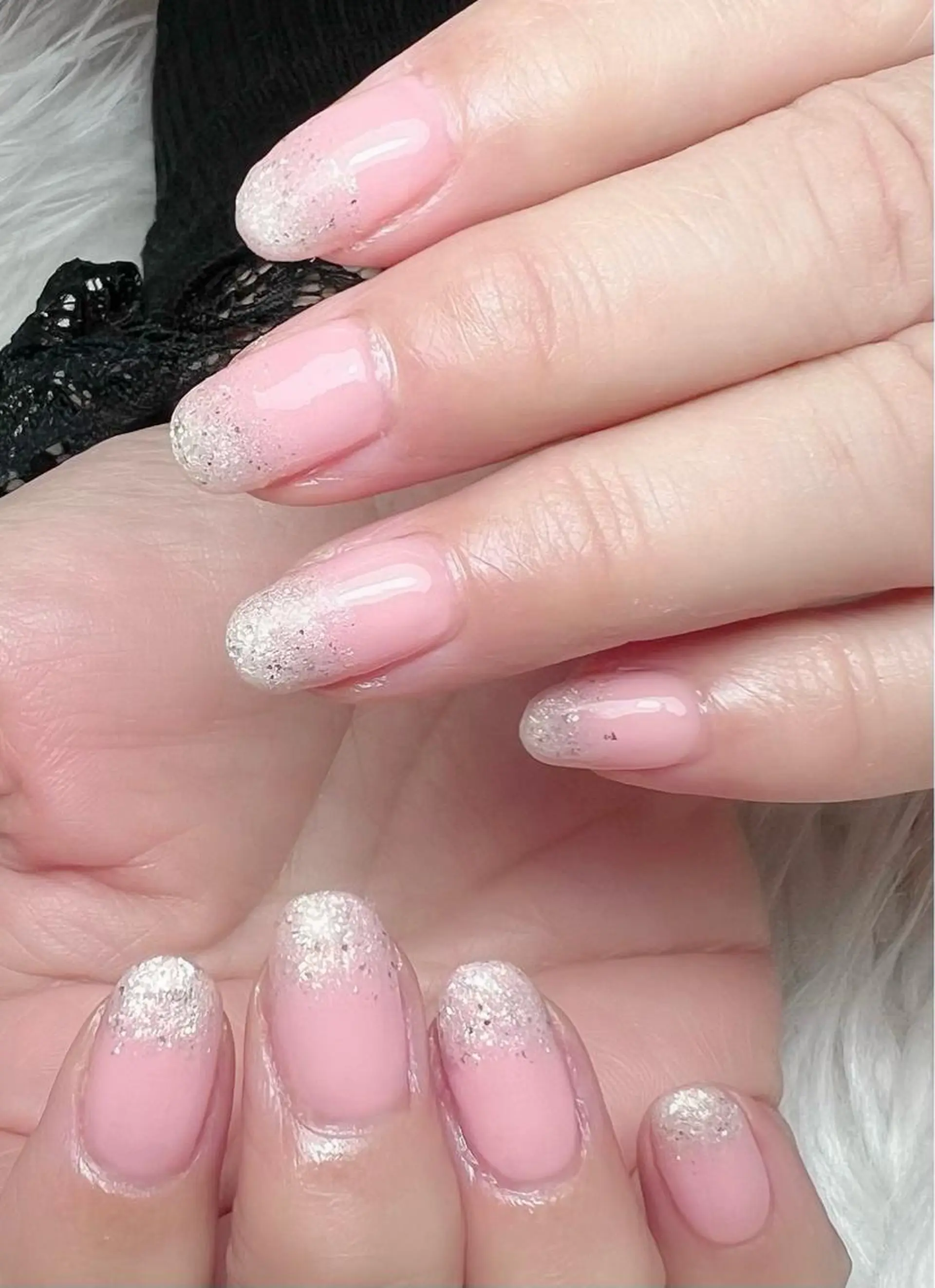 ネイル ジェルネイル グラデーション ラメ(グリッター) ラメグラデーション 春ネイル シェヌネイル JURAのネイルデザイン