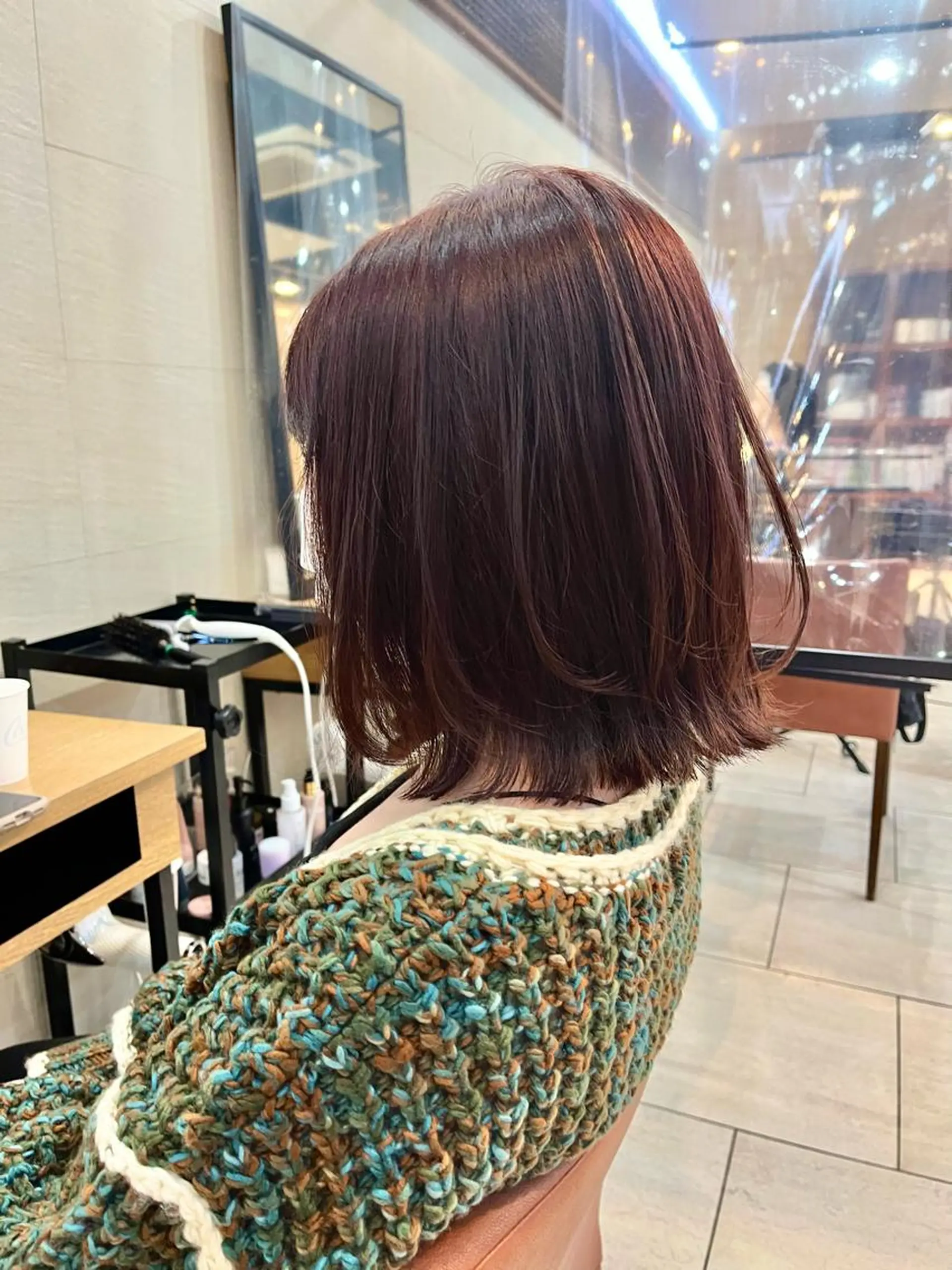 ショート ボブレイヤー ボブ レイヤーカット あやめ【顔まわり/レ イヤー/柔らかカラ】のヘアスタイル