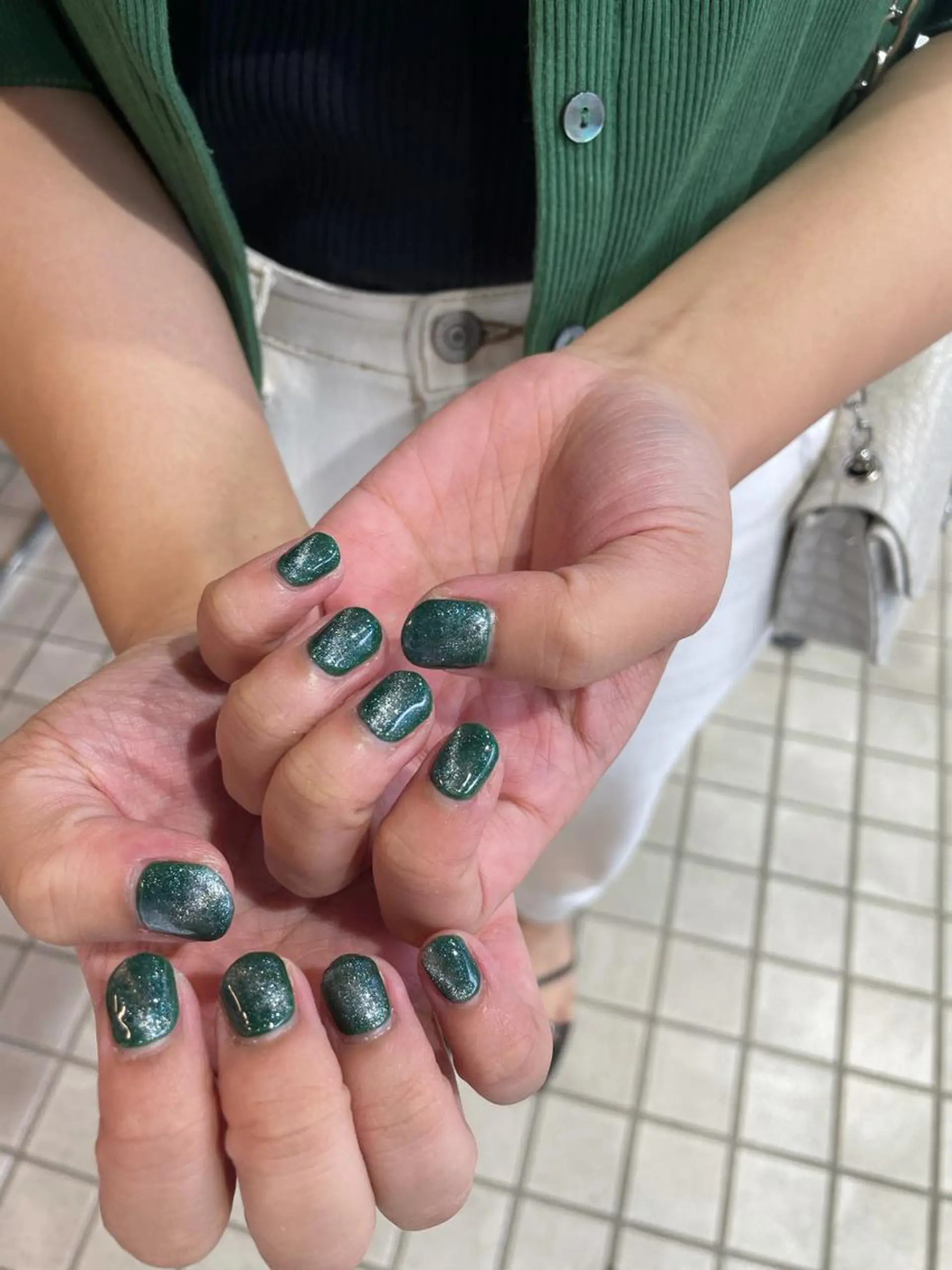 ネイル マグネットネイル ニュアンスネイル/ ボブ/まちゃこのヘアスタイル