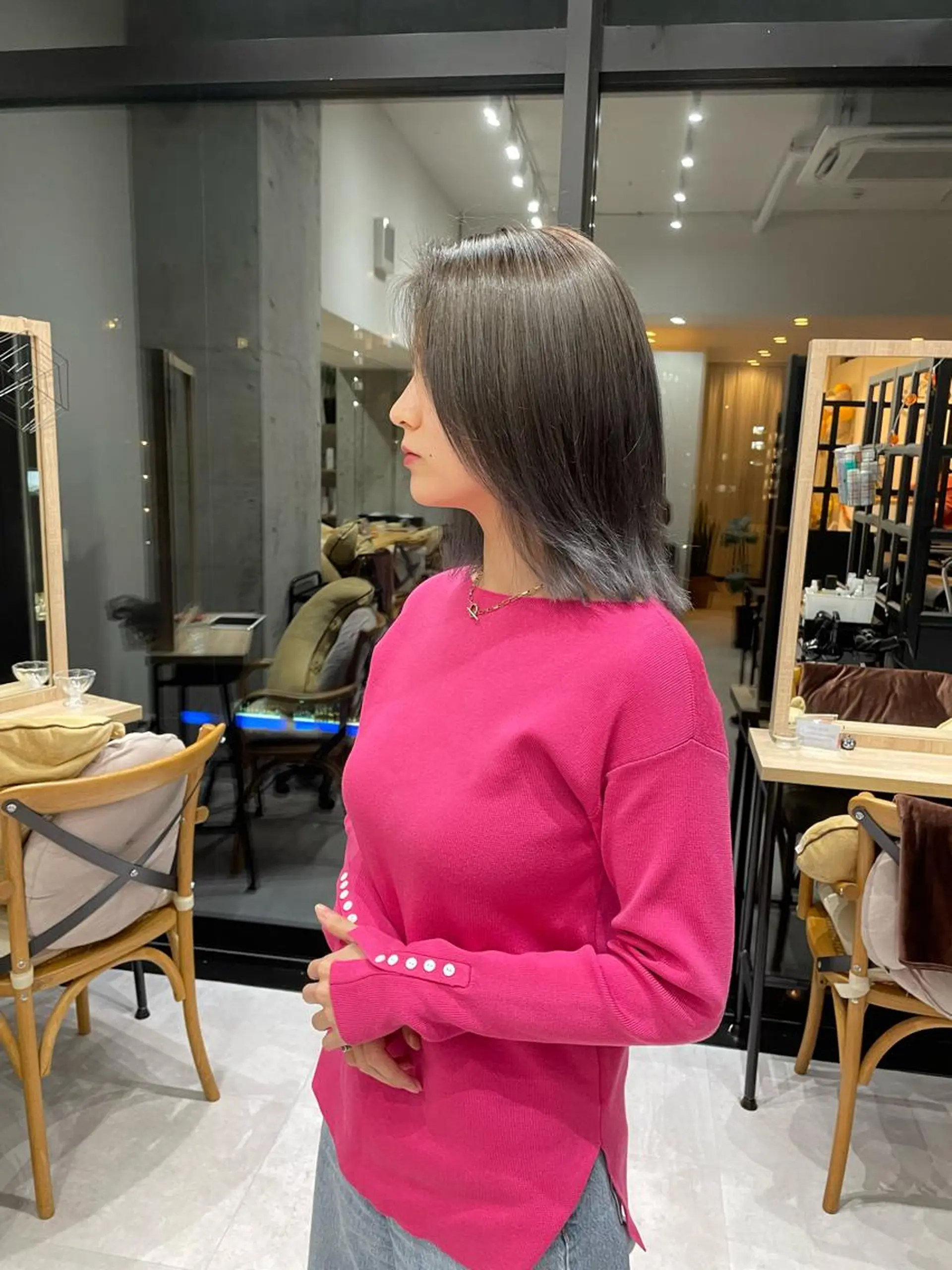 ミディアム アッシュ ヘアカラー トリートメント ✨透明感カラー 恵比寿HAYATO✨のヘアスタイル