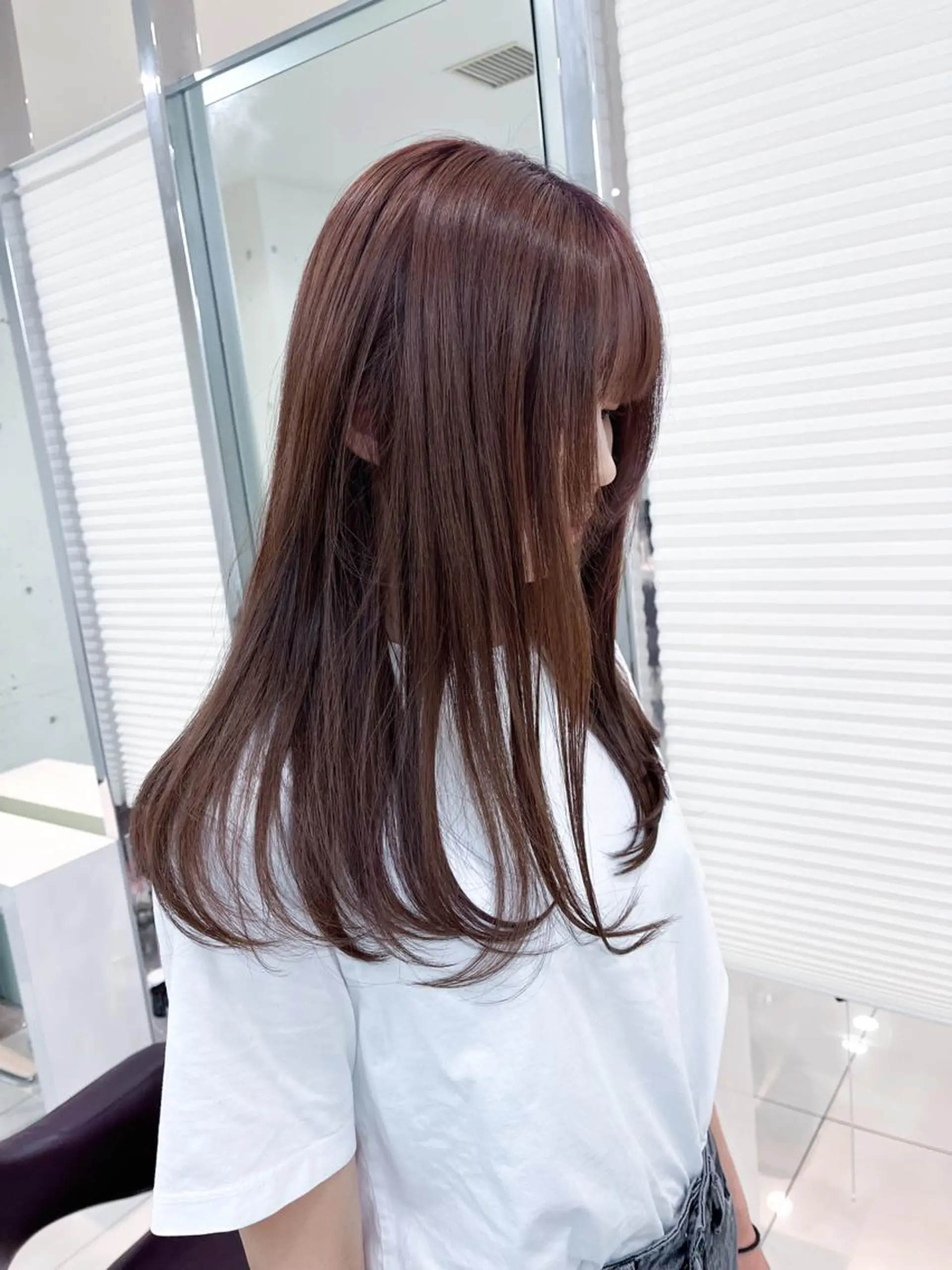 ミディアム カラー ブリーチ ブラウンカラー ピンクカラー ピンクブラウン 原宿パーマ kazuのヘアスタイル