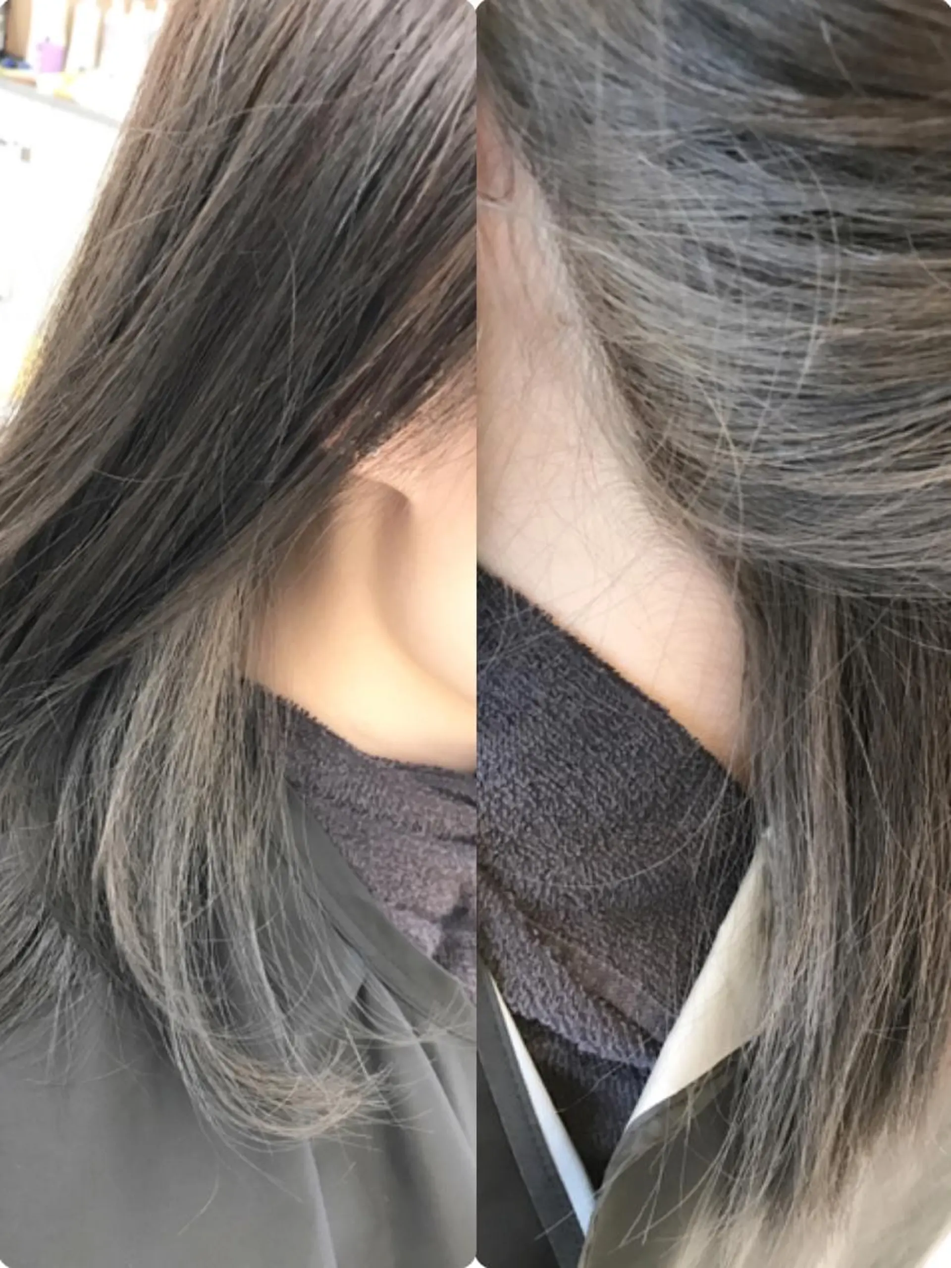 セミロング カラー ベージュカラー ダークシルバー インナーカラー シルバー シルバーベージュ 相武台ショート特化 💐川崎希💐のヘアスタイル