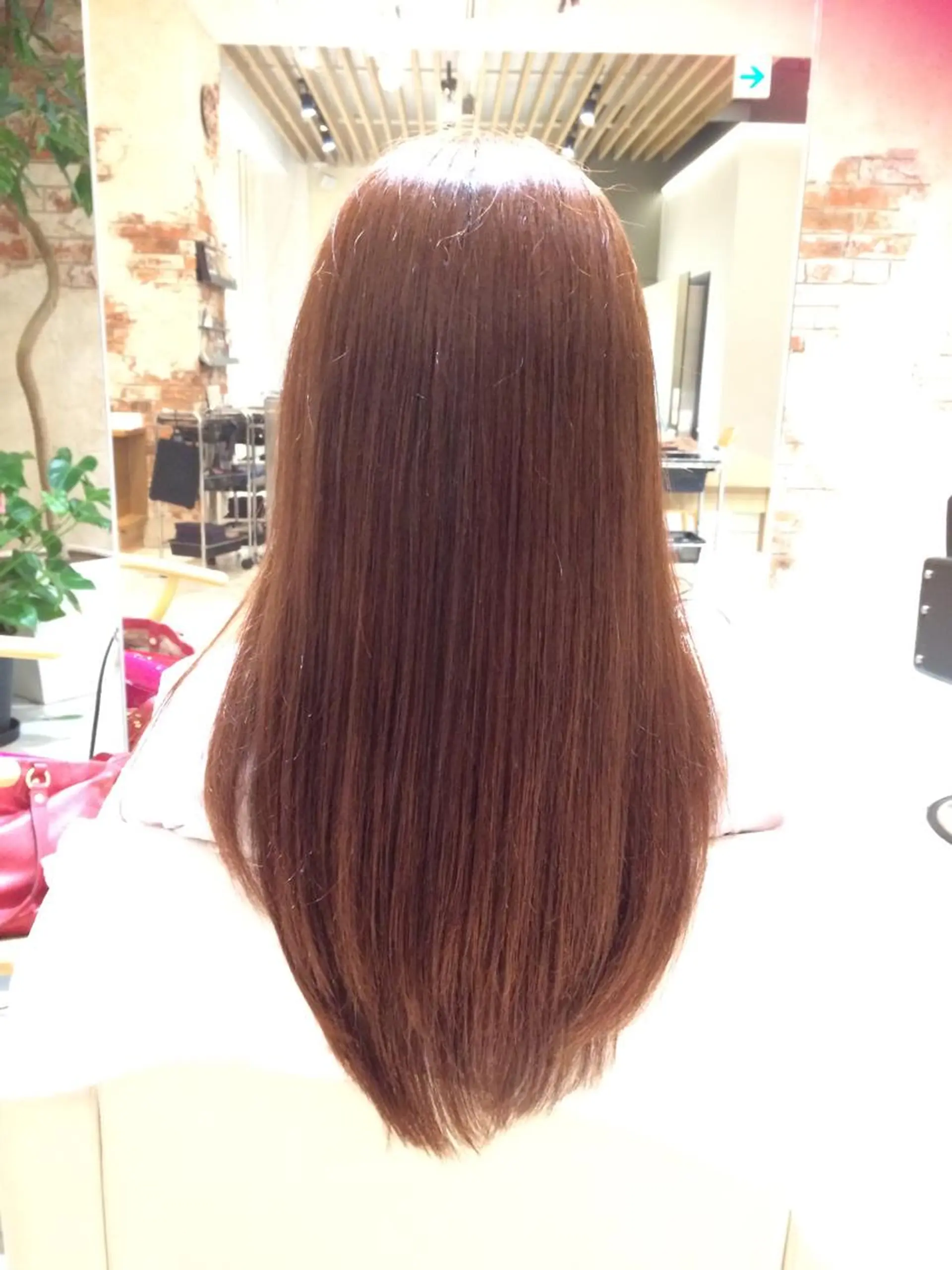 ロング カラー ブラウンカラー レッドカラー レッドブラウン 鈴木 沙羅のヘアスタイル