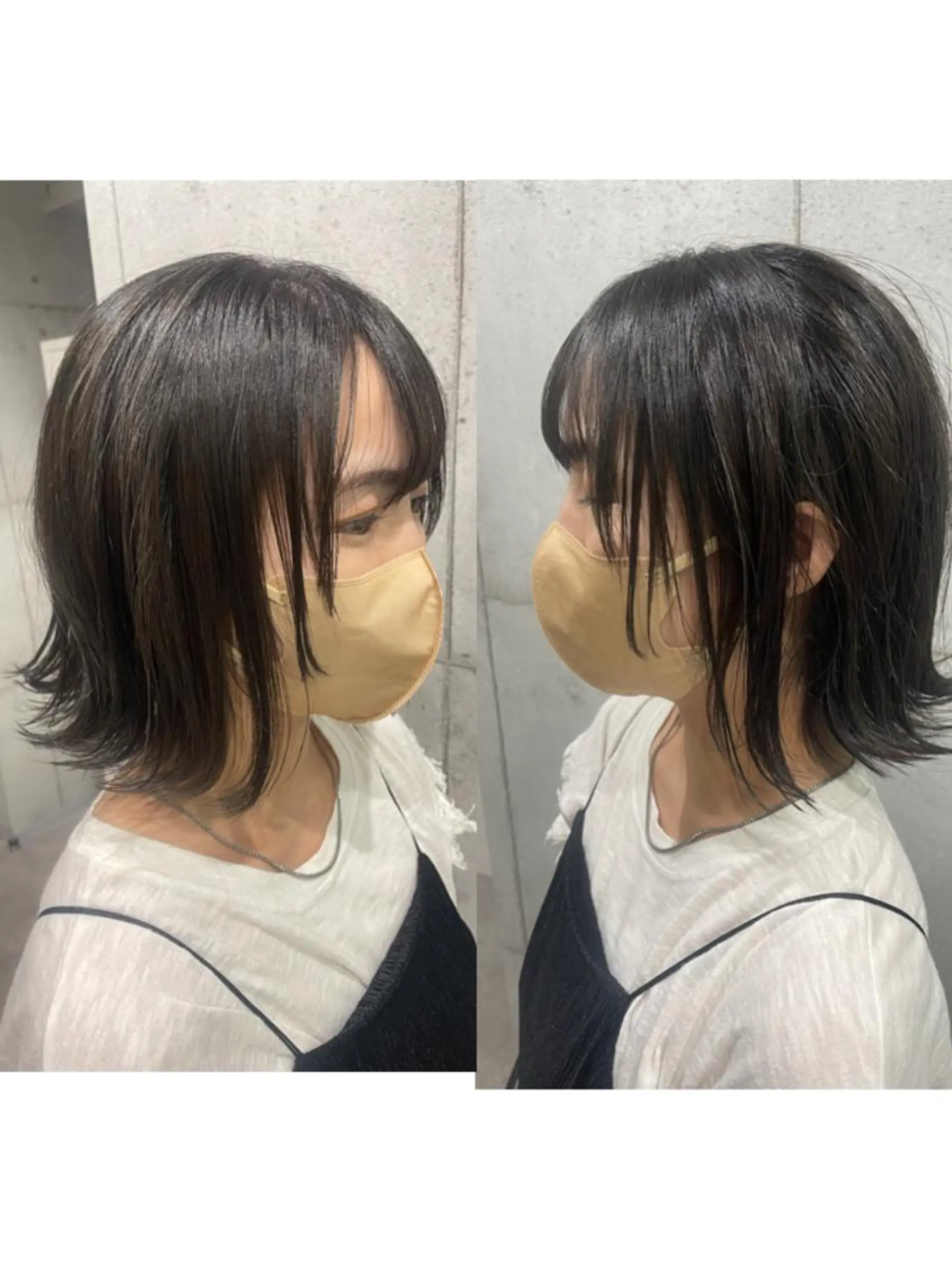 ミディアム 外ハネヘア カット ヘアカラー トリートメント 💫newi💫村上 孝一のヘアスタイル