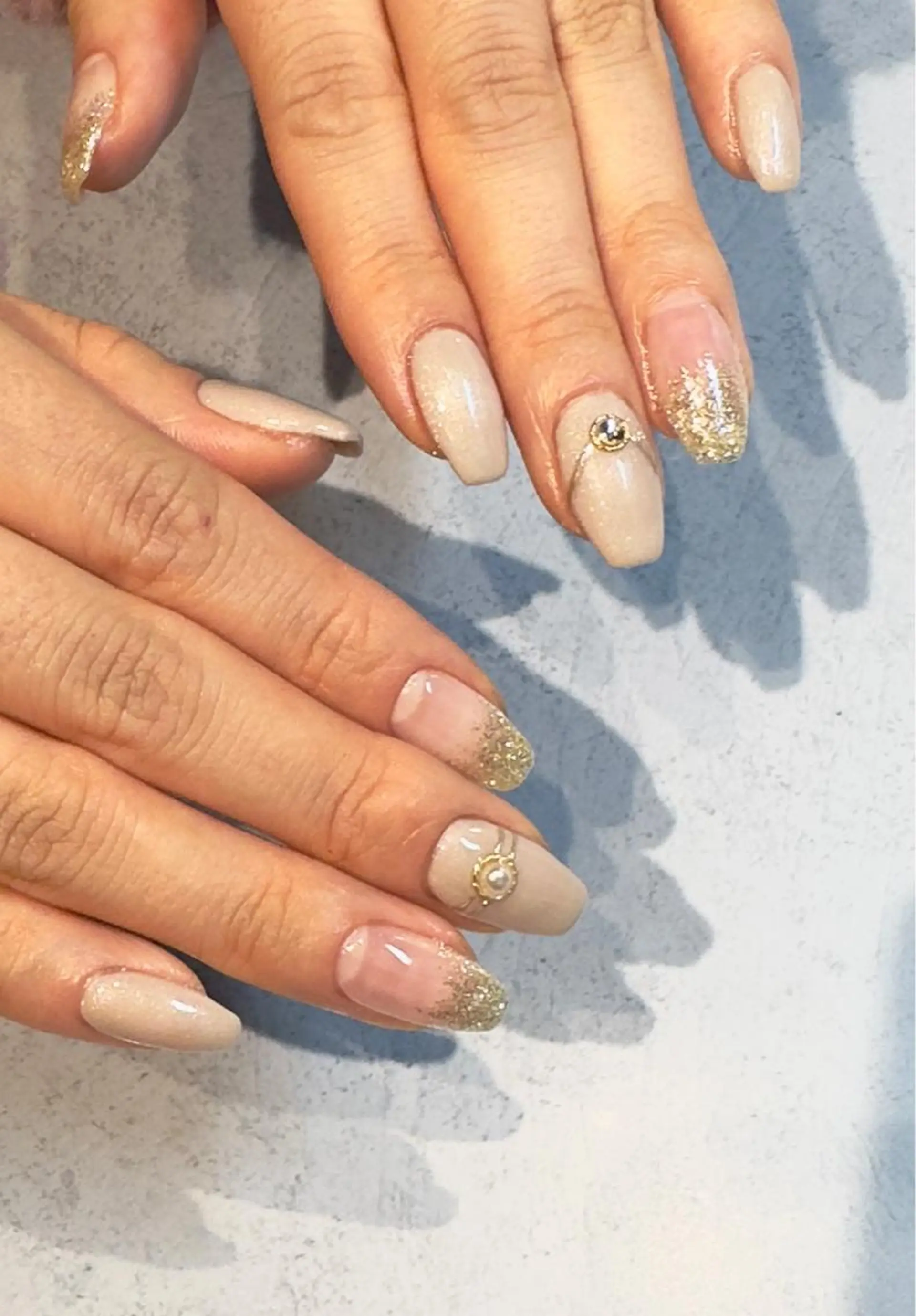 ネイル グラデーション ラメ(グリッター) ラメグラデーション 持ち込み ワンカラーネイル ハンドネイル Baden Nail ﾊﾞ-ﾃﾞﾝ ﾈｲﾙのネイルデザイン