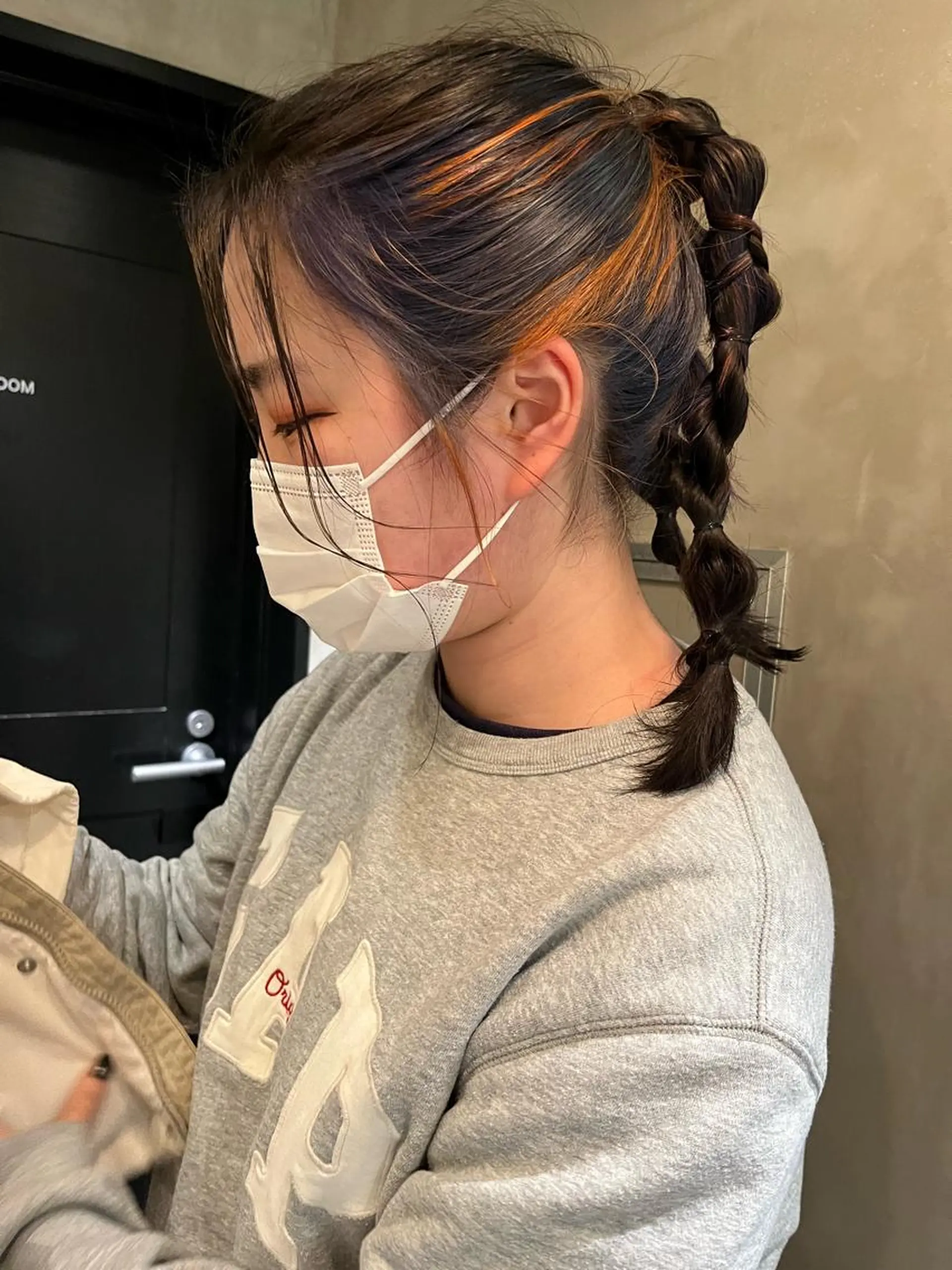 ロング カラー ヘアアレンジ 顔まわり/暖色 可愛い特化🎀ゆうなのヘアスタイル