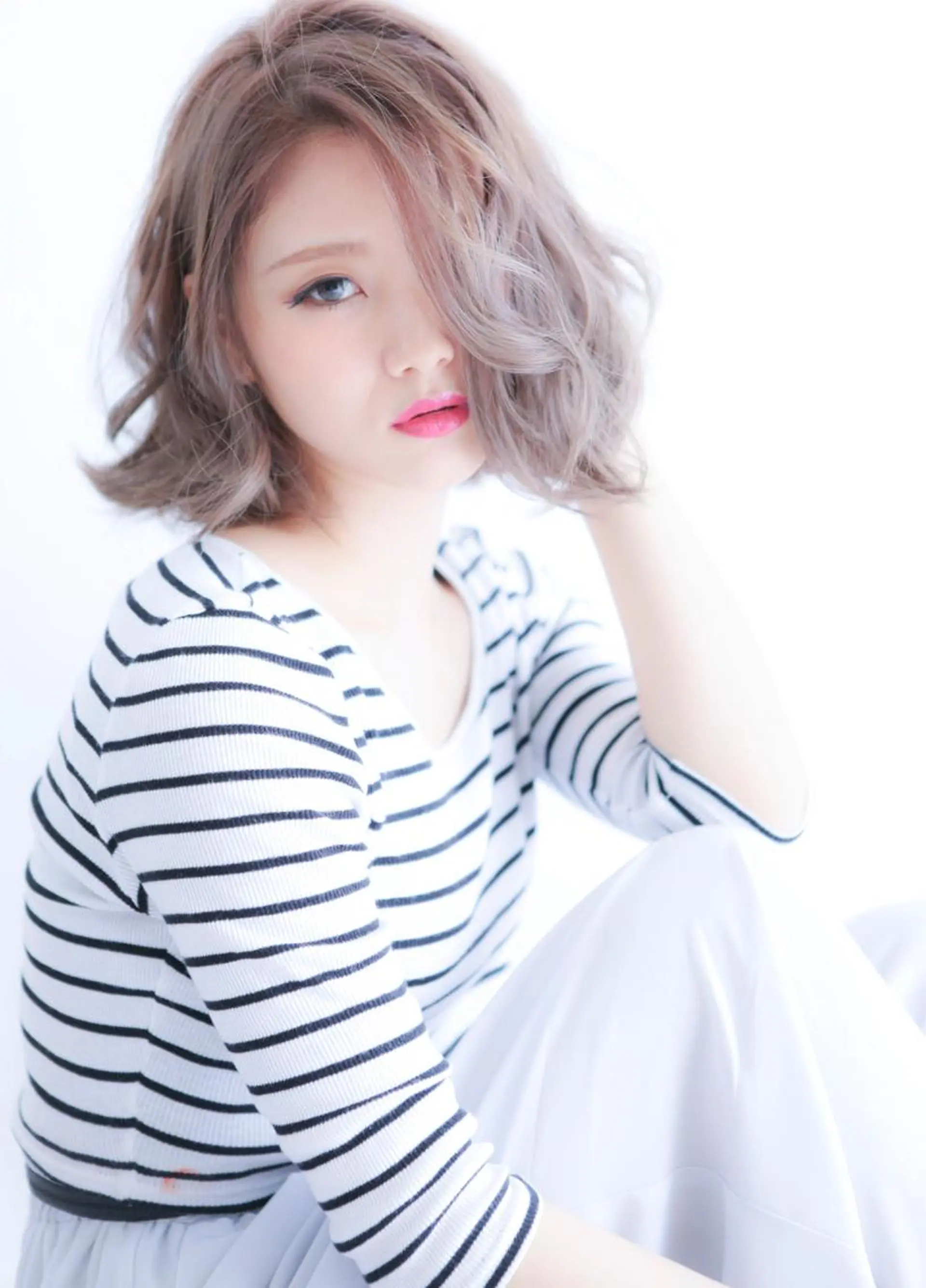 セミロング カラー ヘアカラー トリートメント Days 透明感カラーのヘアスタイル