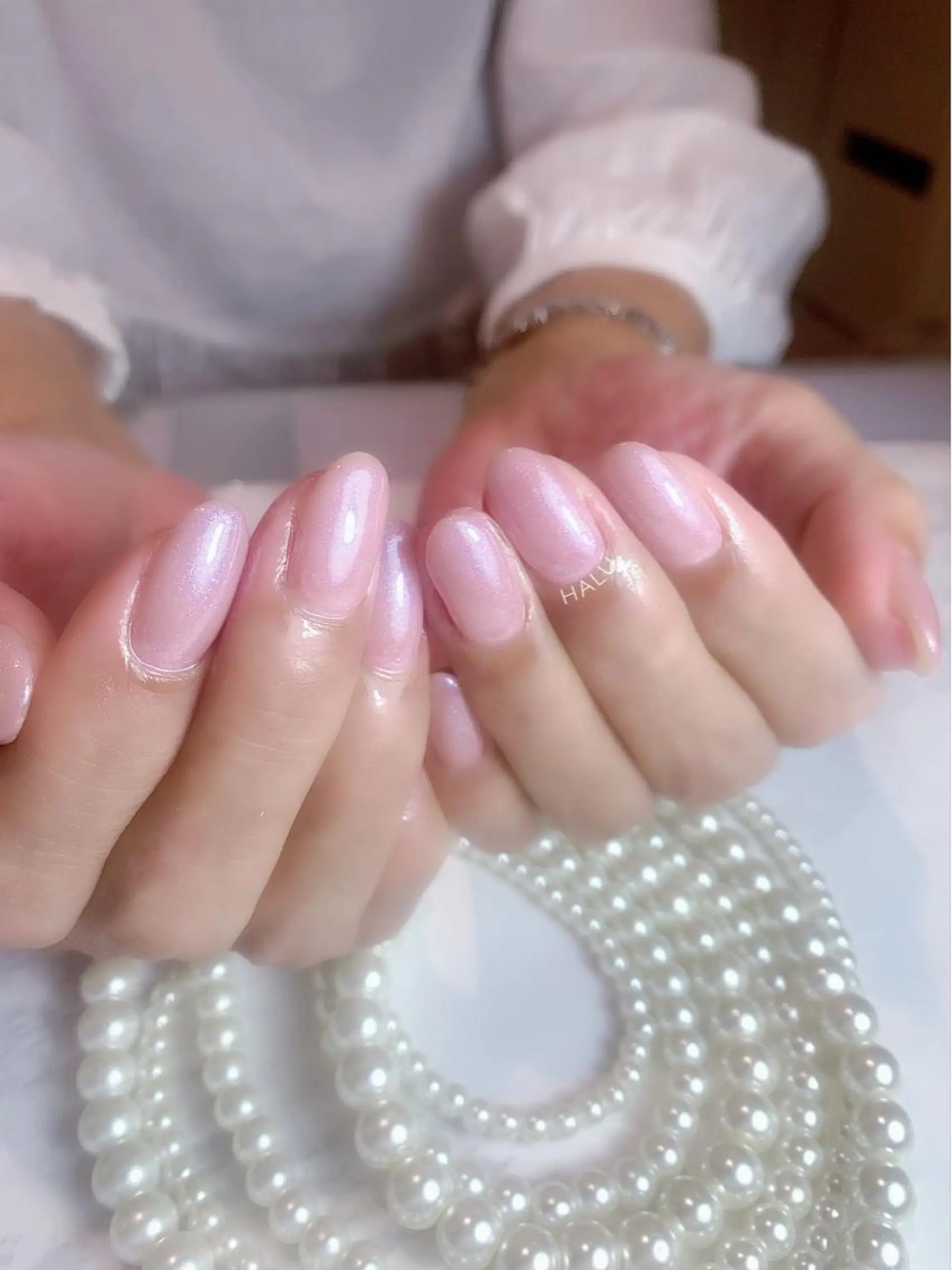 ネイル ラメ(グリッター) ピンク HALU ハルのネイルデザイン